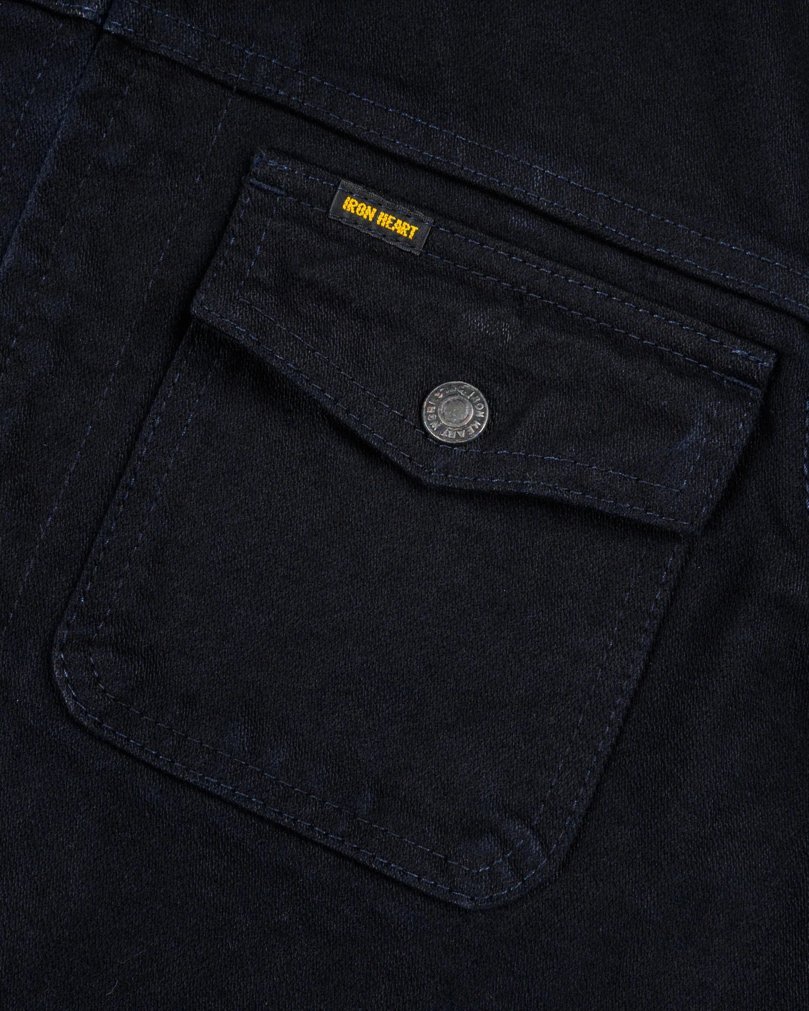 IHJ-123-OD 14oz Broken Twill Selvedge Denim Work Jacket Indigo Overdyed Black