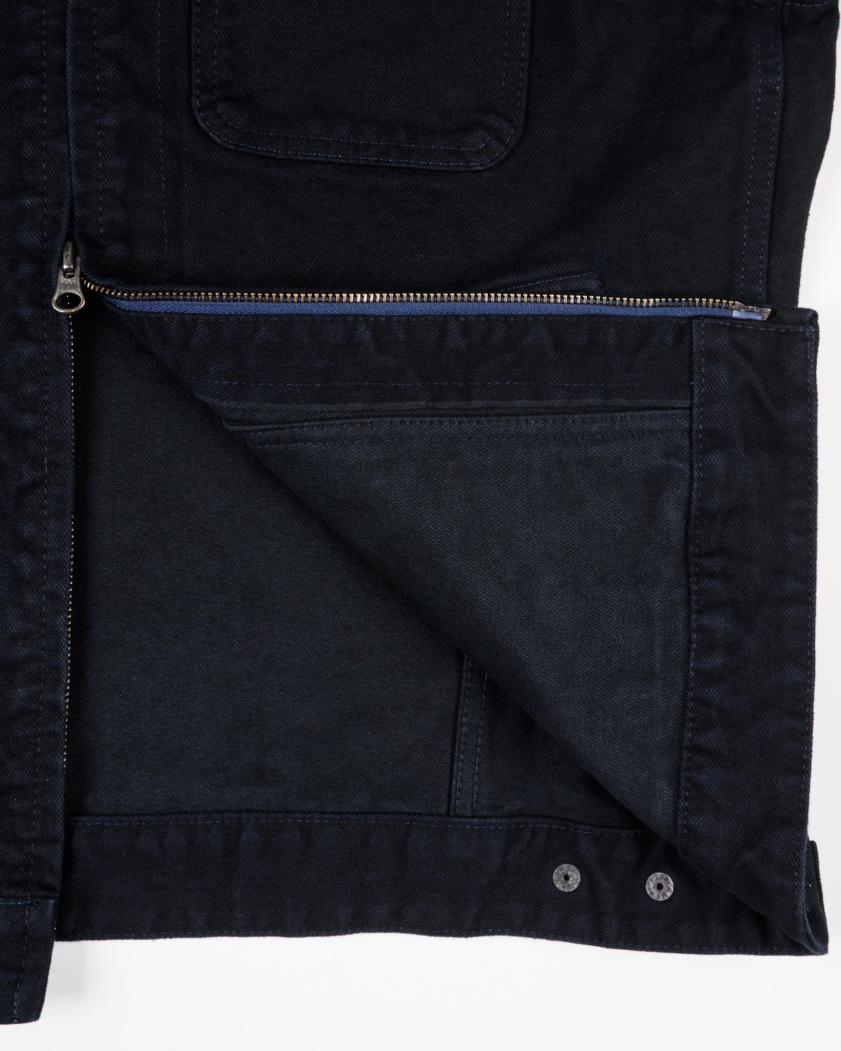 IHJ-123-OD 14oz Broken Twill Selvedge Denim Work Jacket Indigo Overdyed Black