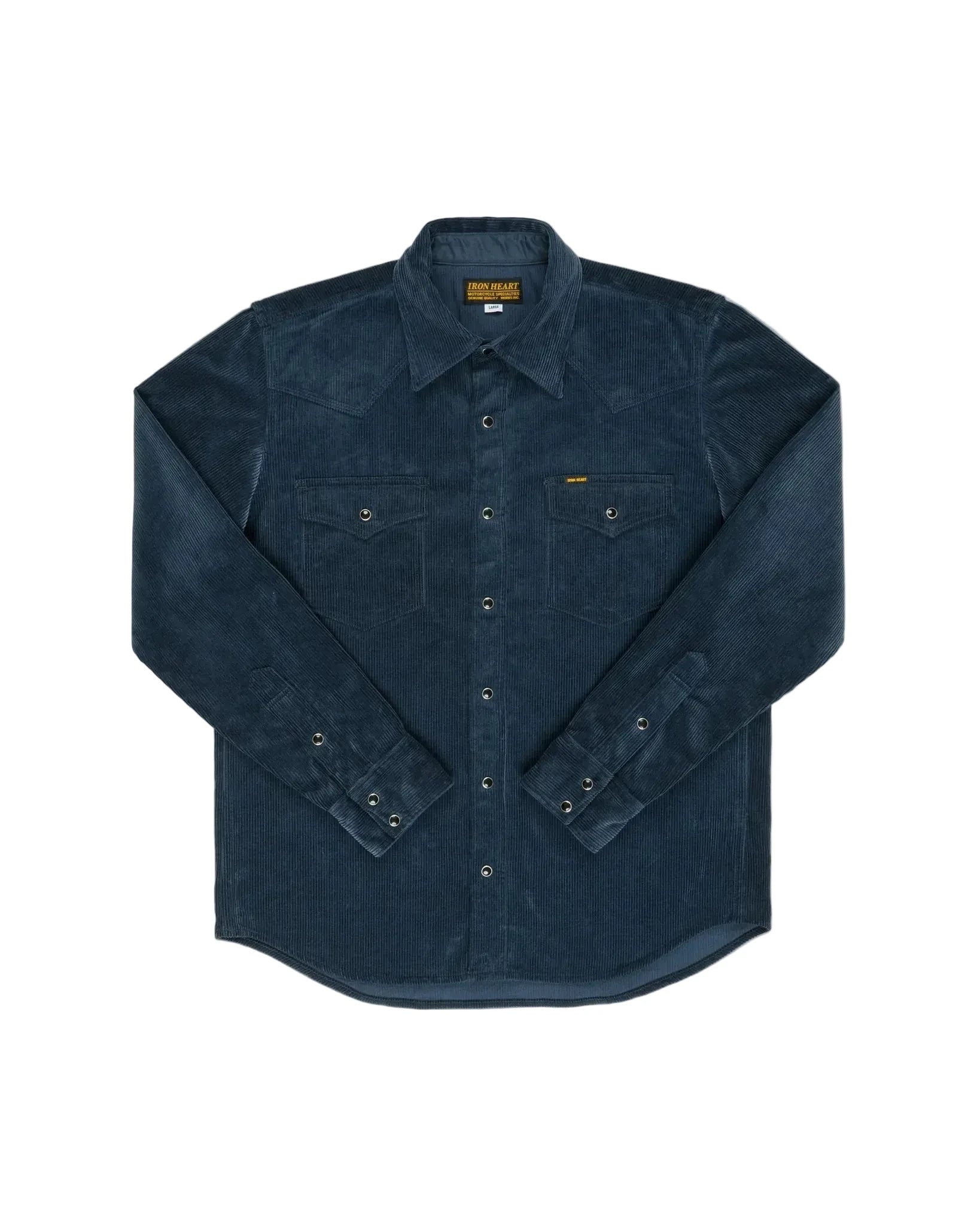 IHSH-398-NAV 11oz Corduroy Western Shirt - Navy