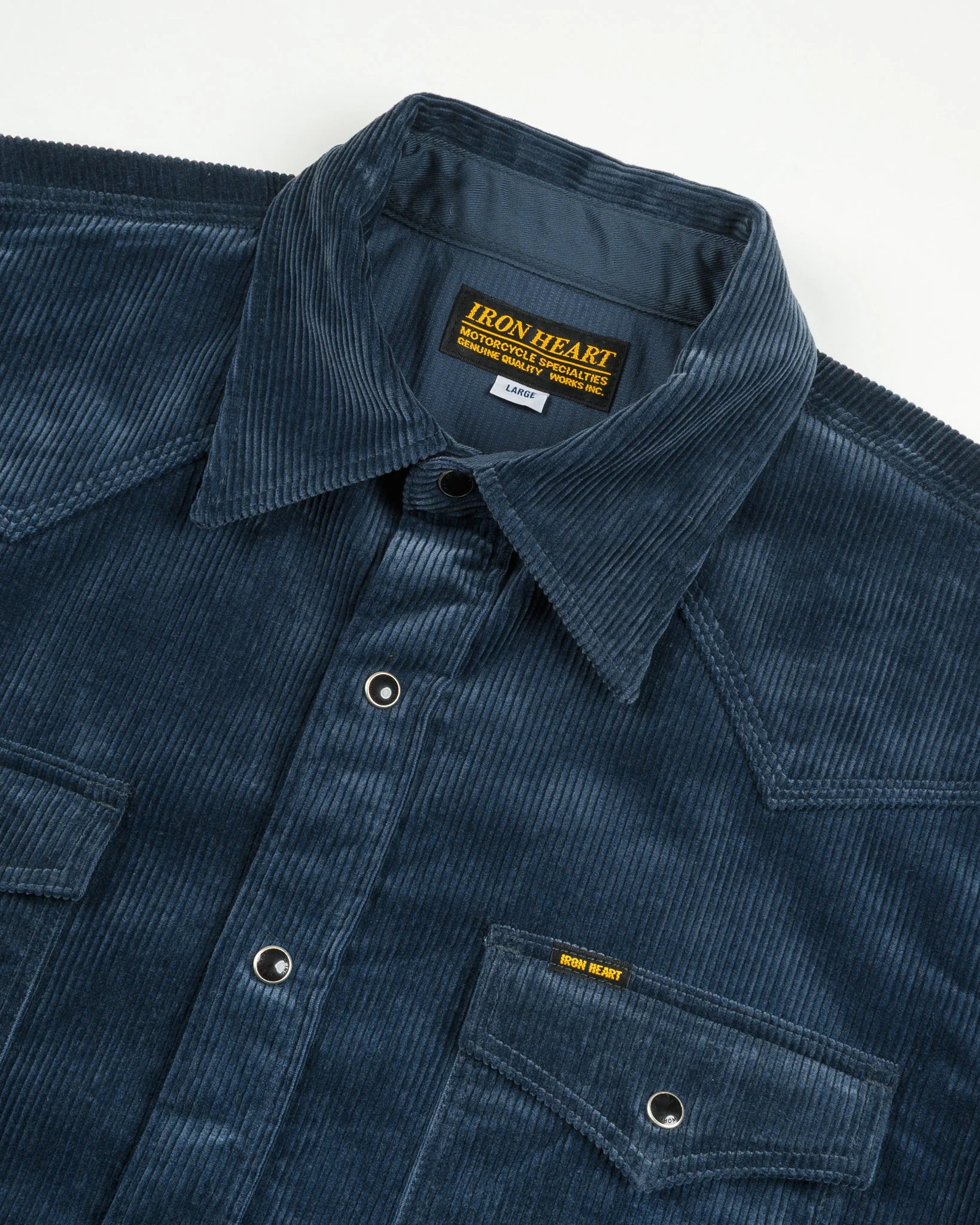 IHSH-398-NAV 11oz Corduroy Western Shirt - Navy