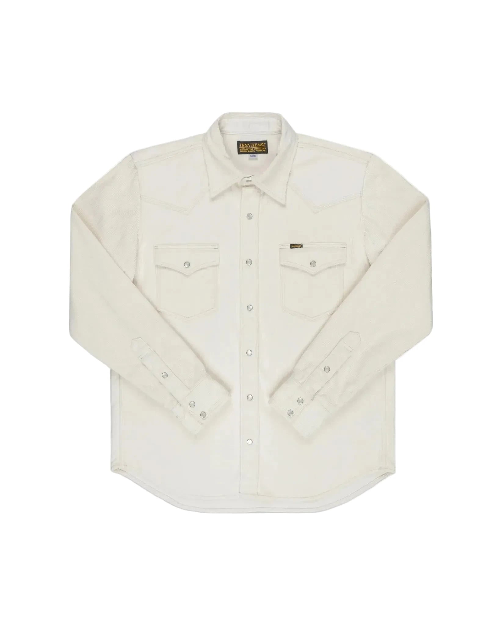 IHSH-398-WHT11oz Corduroy Western Shirt Off White