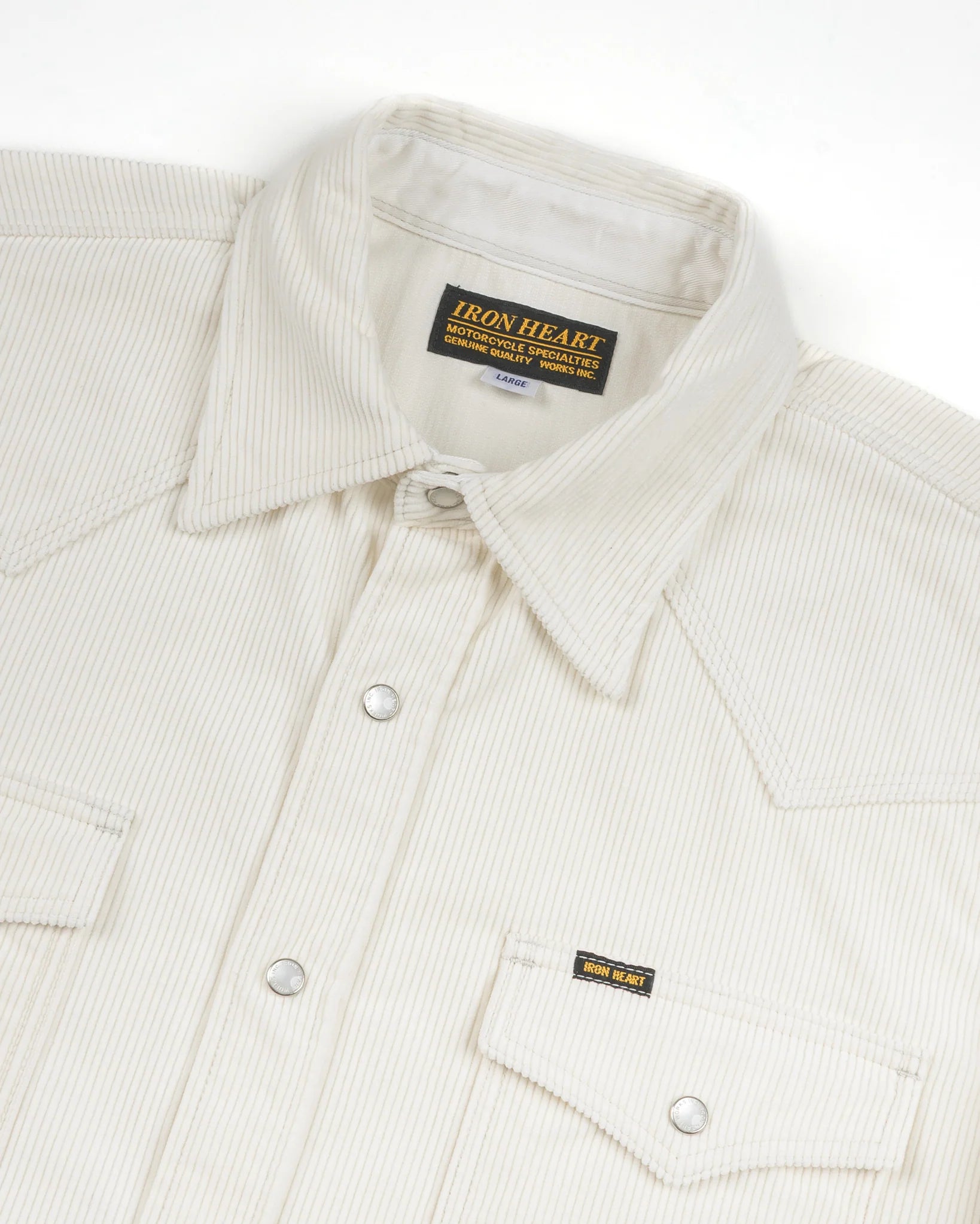 IHSH-398-WHT11oz Corduroy Western Shirt Off White