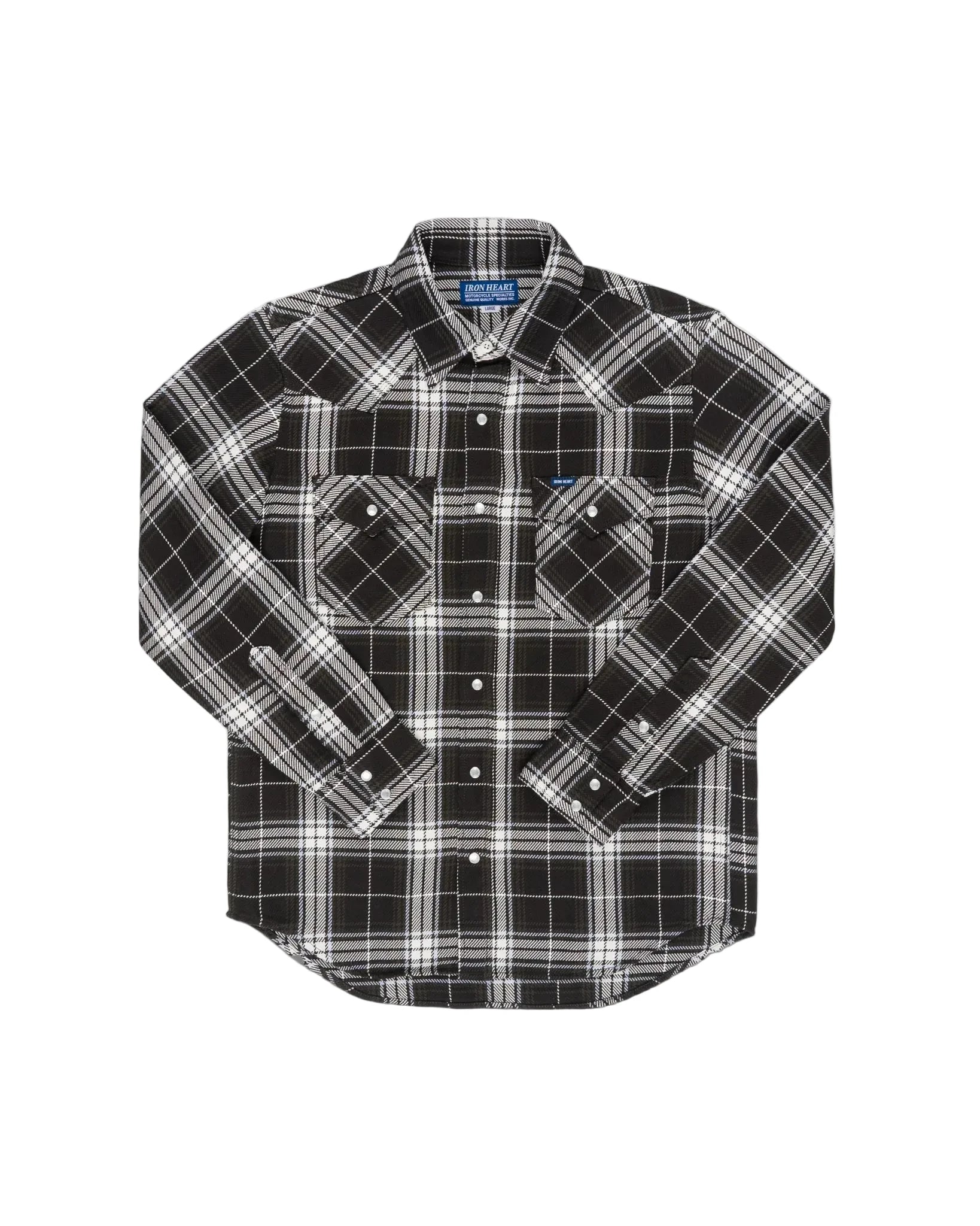 Black and white plaid shirt on a white background