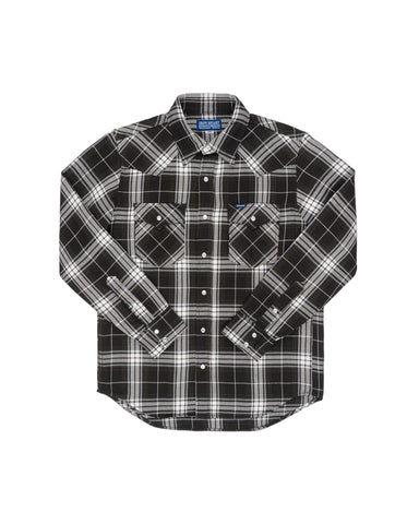 Black and white plaid shirt on a white background