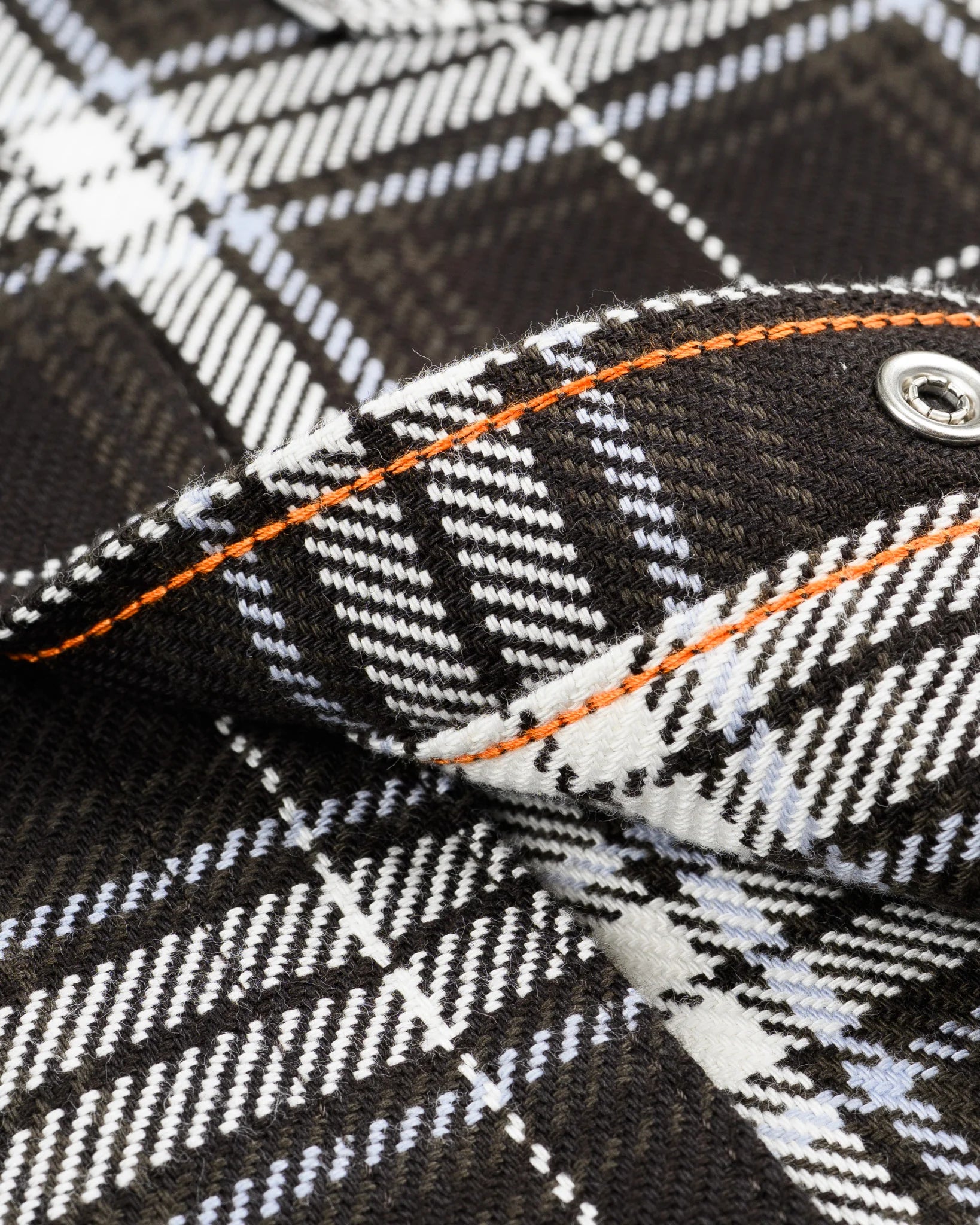 IHSH-439-BLK 9oz Selvedge Flannel Check Western Shirt Black