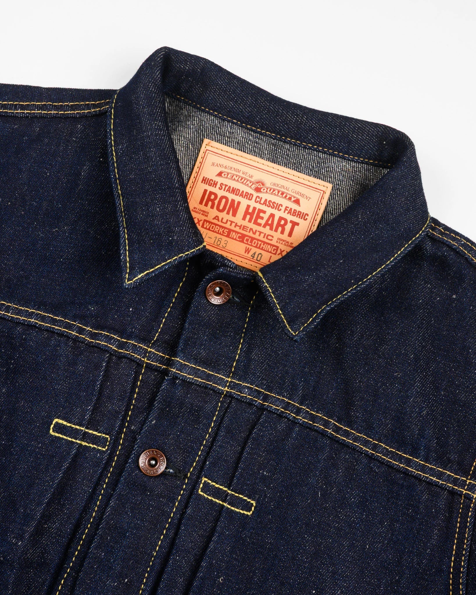 IHJ-163-IND 14oz Cotton/Linen Denim Type II Jacket Indigo