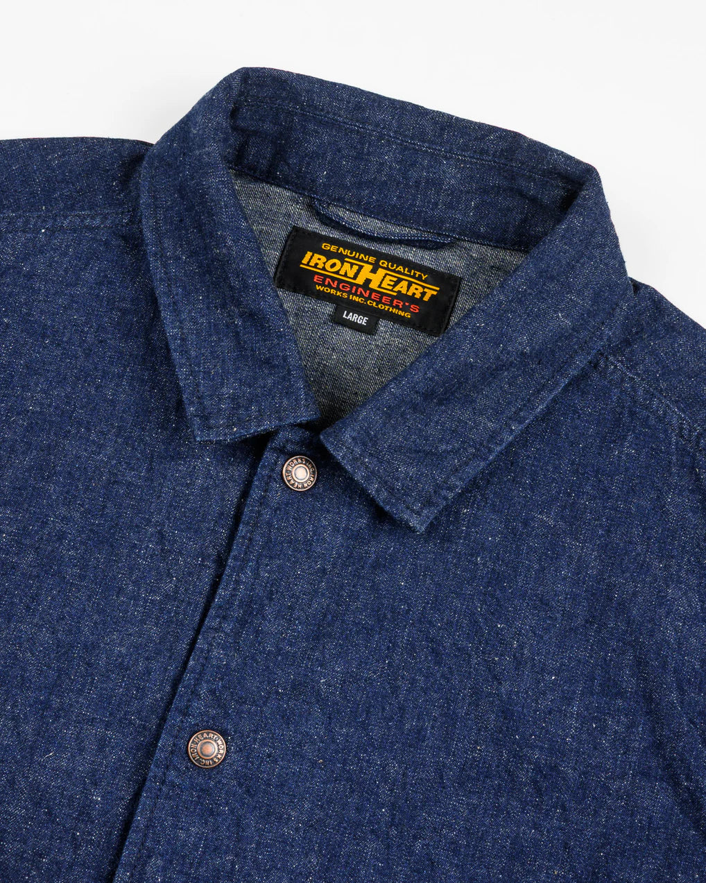 IHJ-161-IND-NP 10oz Neppy Selvedge Denim Coach Jacket Indigo (No Patch)