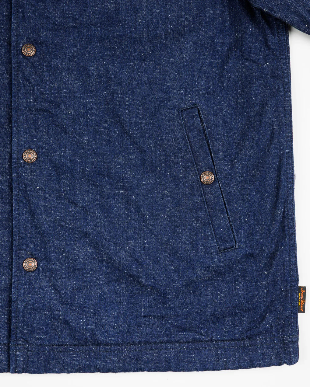 IHJ-161-IND-NP 10oz Neppy Selvedge Denim Coach Jacket Indigo (No Patch)