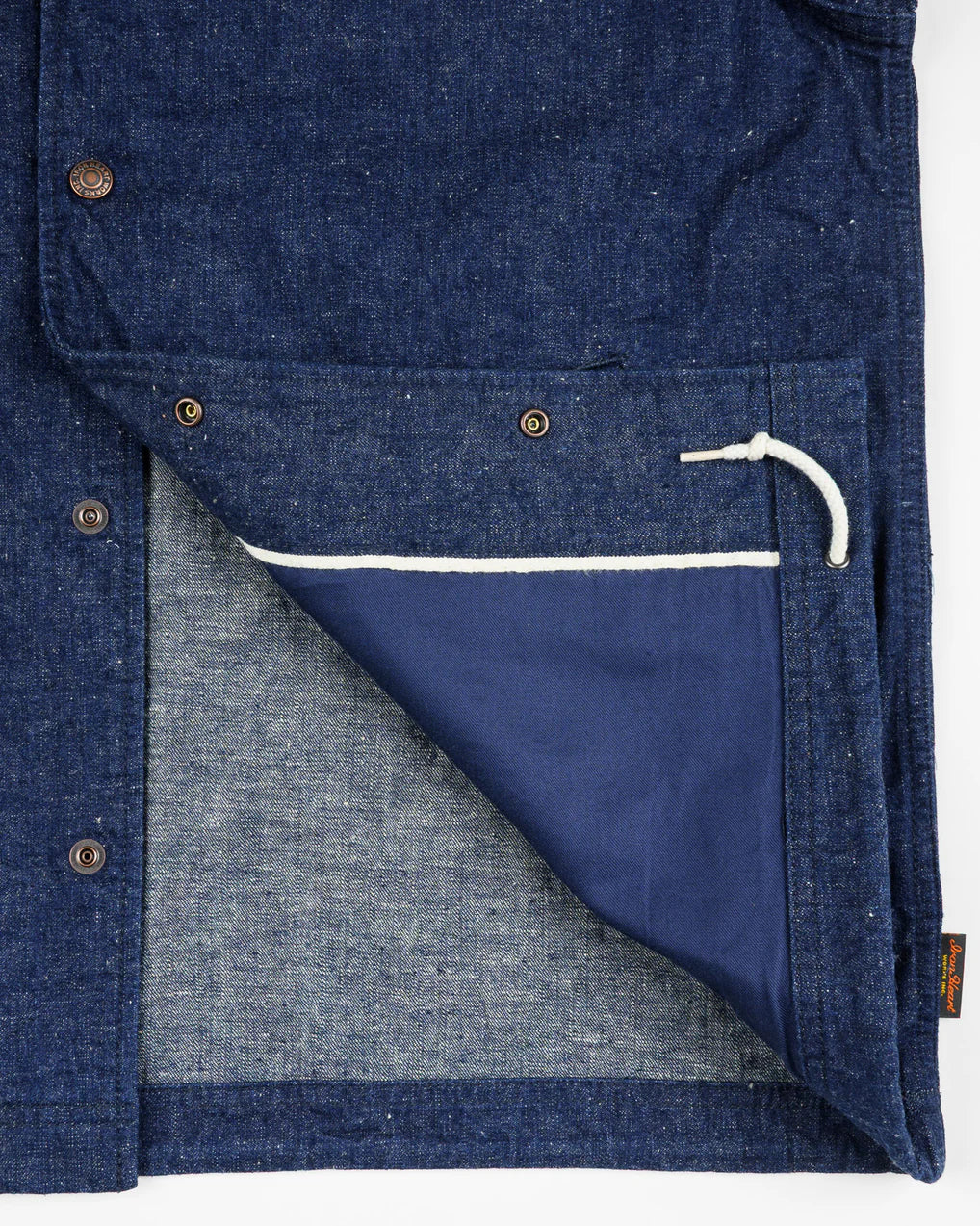 IHJ-161-IND-NP 10oz Neppy Selvedge Denim Coach Jacket Indigo (No Patch)