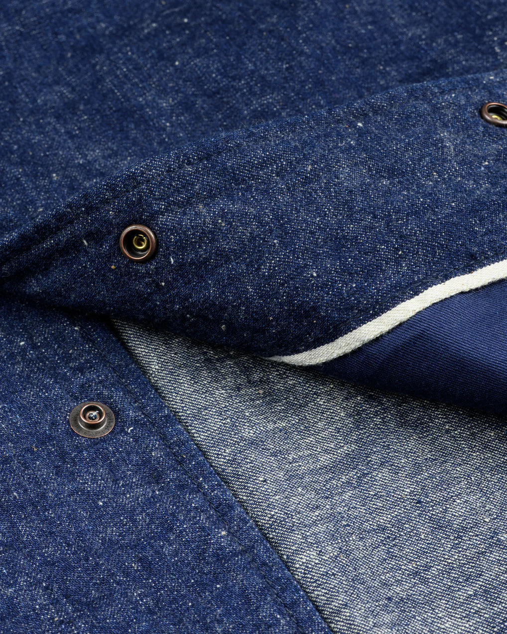 IHJ-161-IND-NP 10oz Neppy Selvedge Denim Coach Jacket Indigo (No Patch)