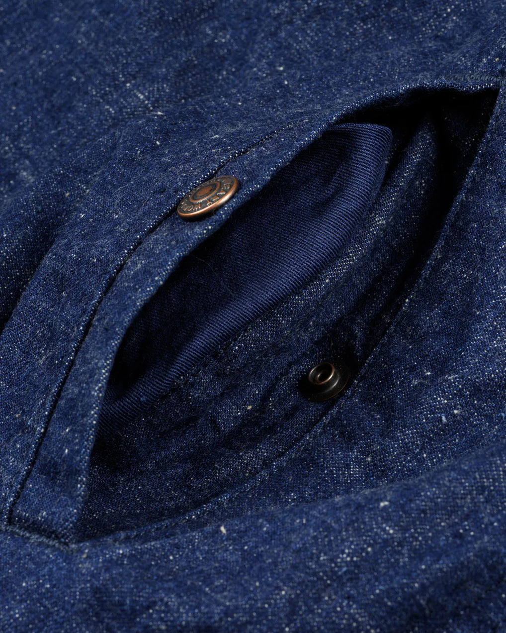 IHJ-161-IND-NP 10oz Neppy Selvedge Denim Coach Jacket Indigo (No Patch)