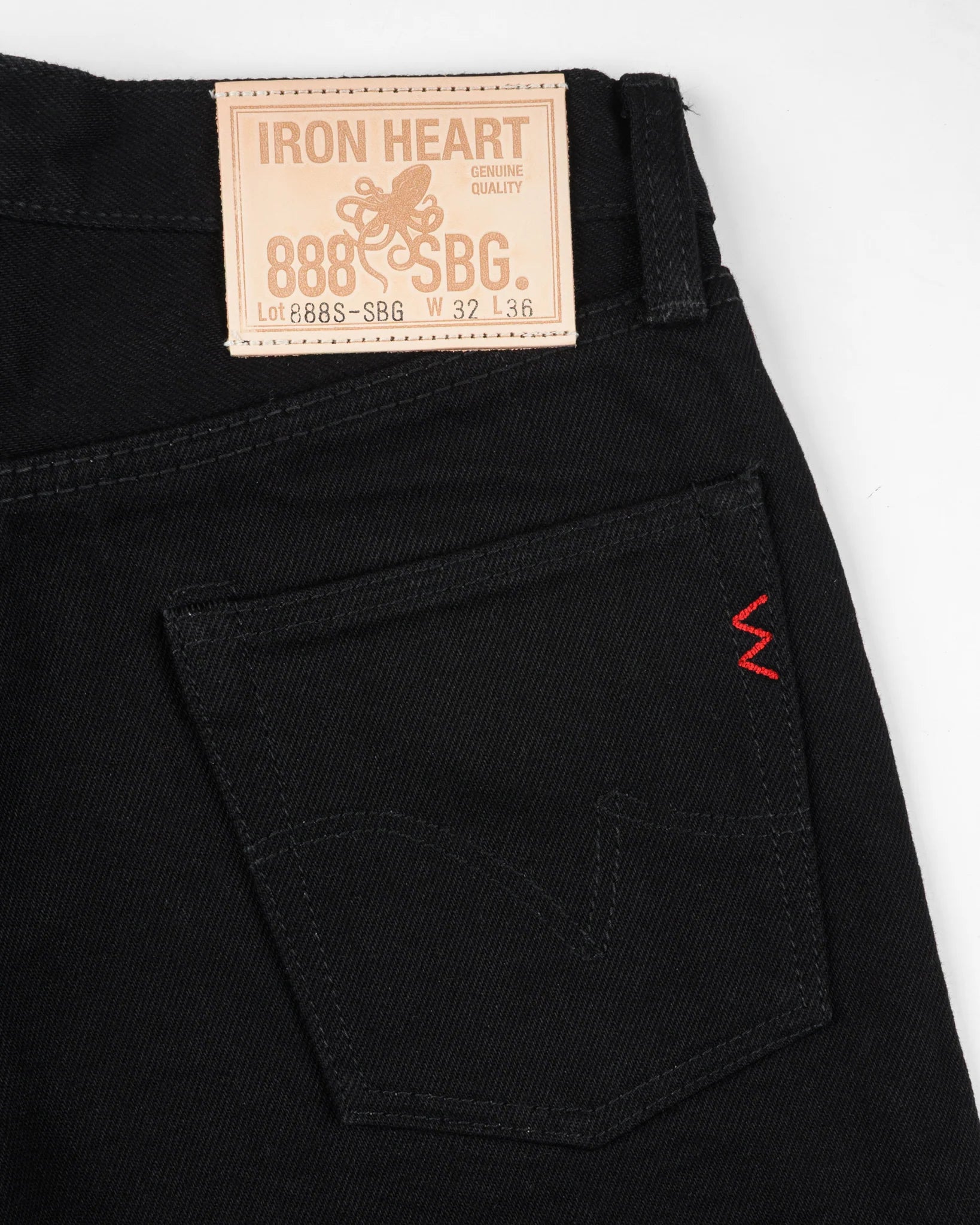 IH-888S-SBG 21oz Selvedge Denim Medium/High Rise Relaxed Taper Superblack (Fades To Grey)