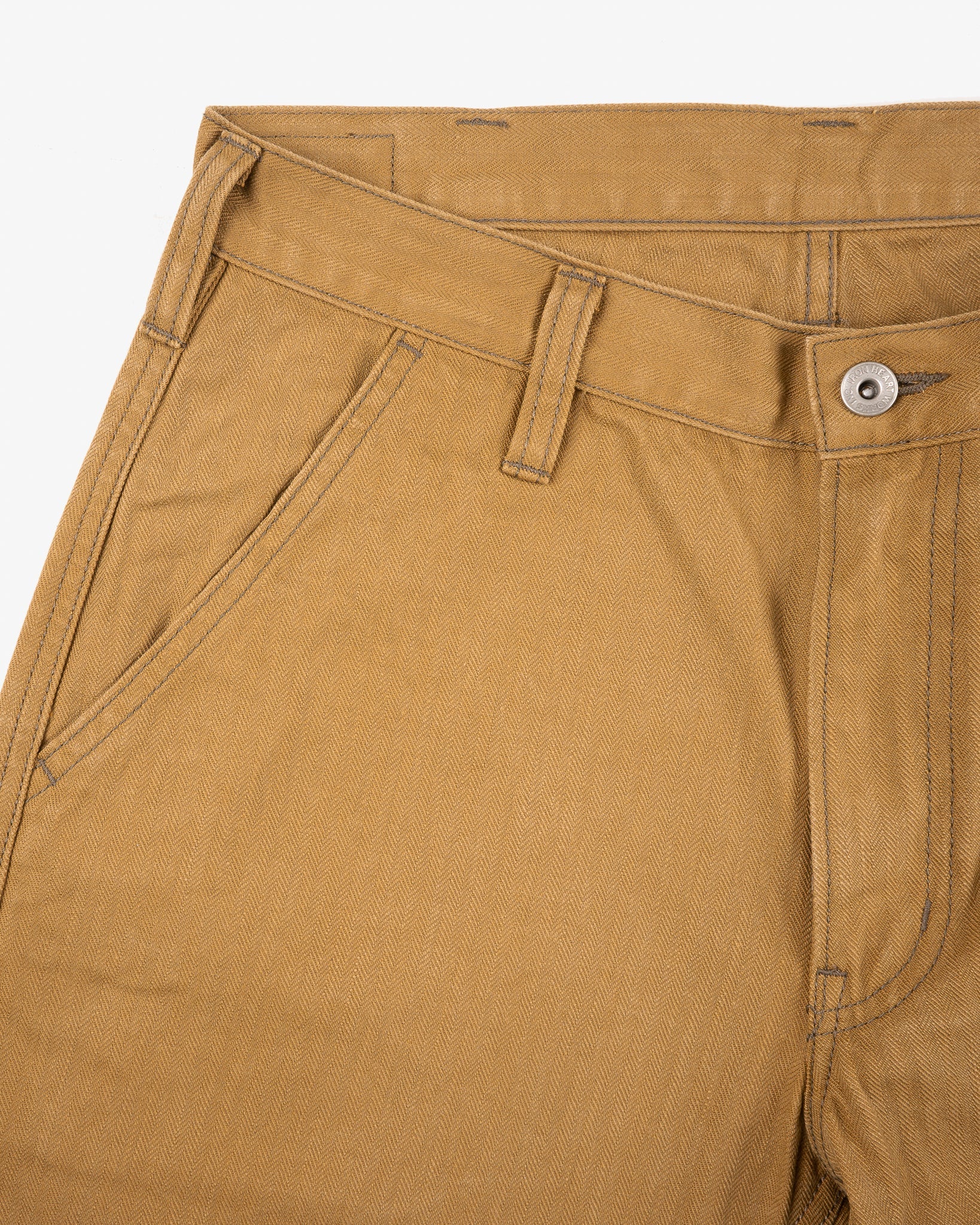 IH-748-BRN 10oz Herringbone Wide Pants - Brown
