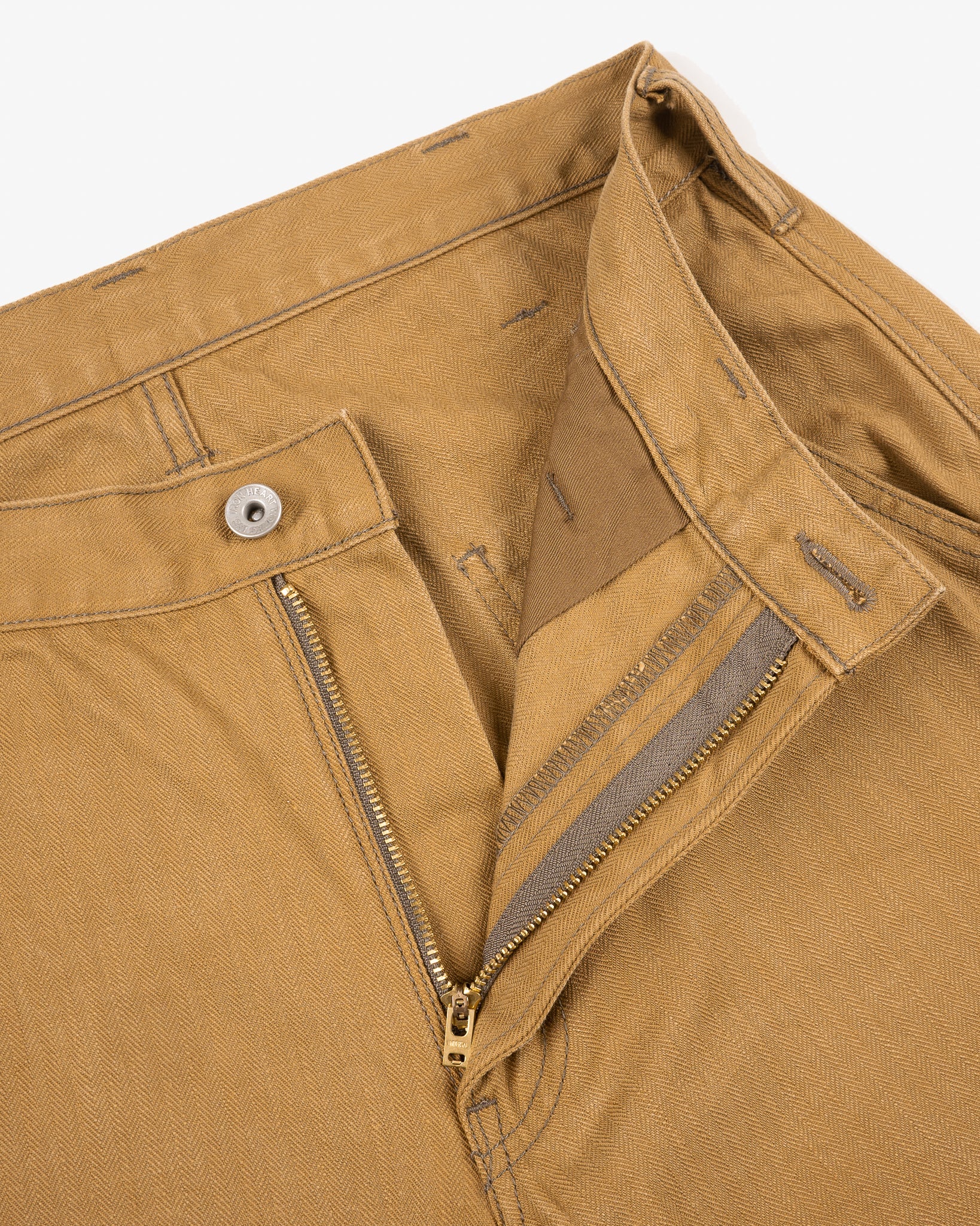 IH-748-BRN 10oz Herringbone Wide Pants - Brown