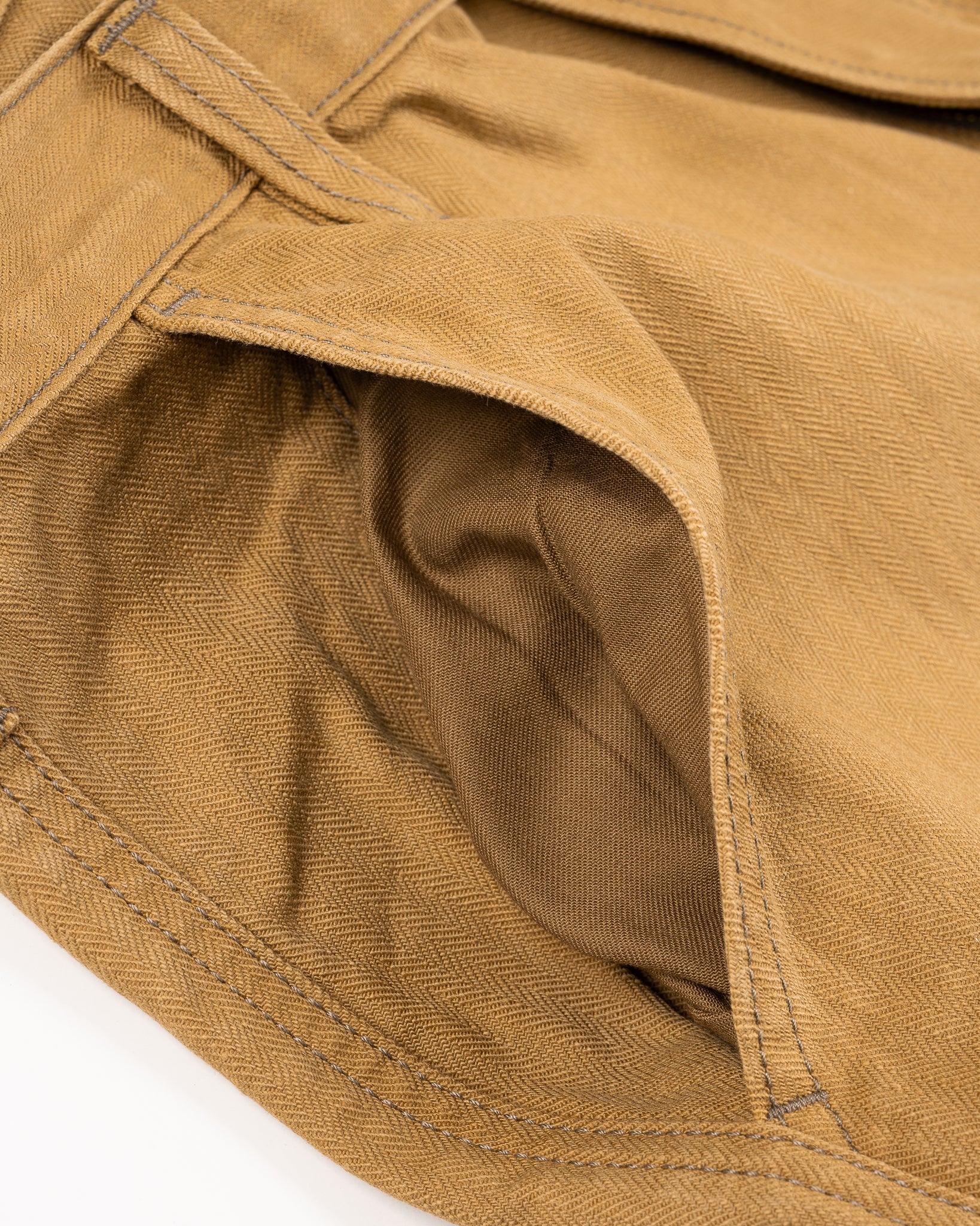 IH-748-BRN 10oz Herringbone Wide Pants - Brown