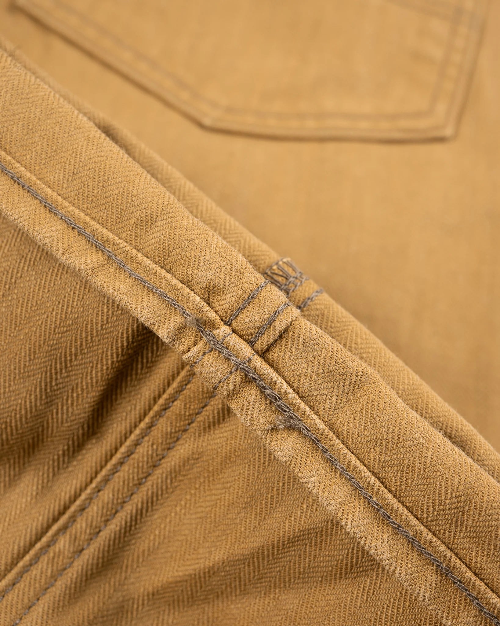 IH-748-BRN 10oz Herringbone Wide Pants - Brown