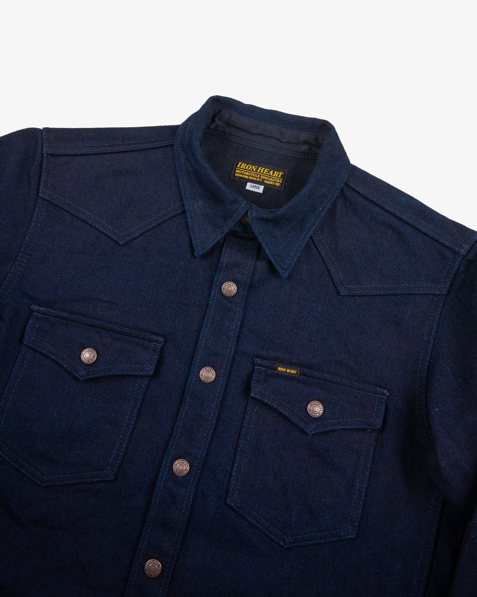 IHSH-409-IB 19oz Selvedge Denim CPO Indigo/Black