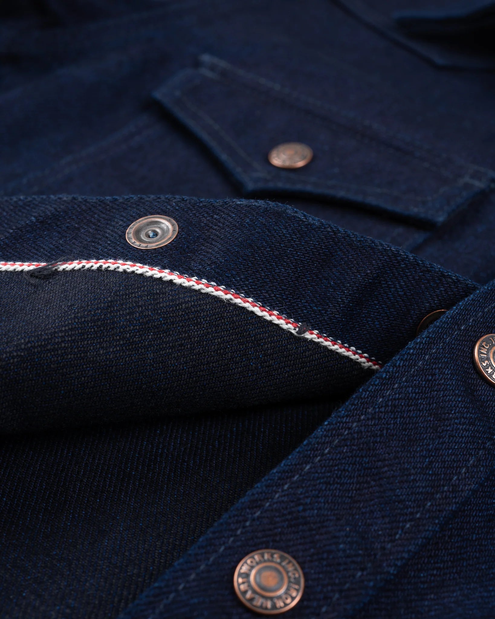 IHSH-409-IB 19oz Selvedge Denim CPO Indigo/Black