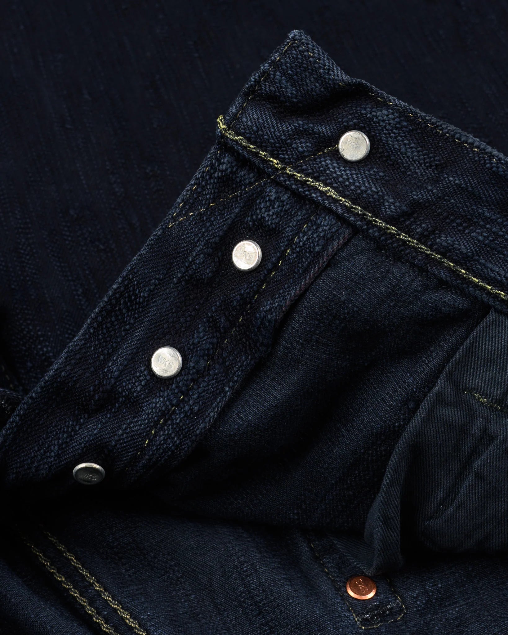IH-666S-SLBod 16oz Slubby Selvedge Denim Slim Straight Cut Indigo Overdyed Black