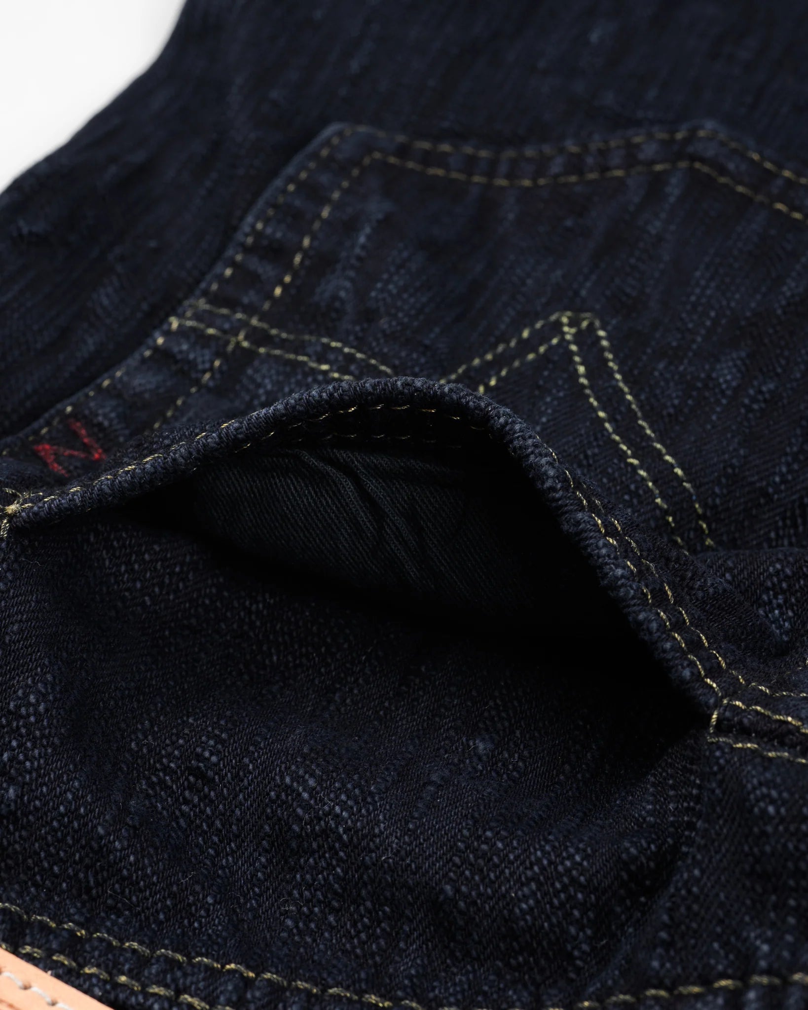 IH-666S-SLBod 16oz Slubby Selvedge Denim Slim Straight Cut Indigo Overdyed Black