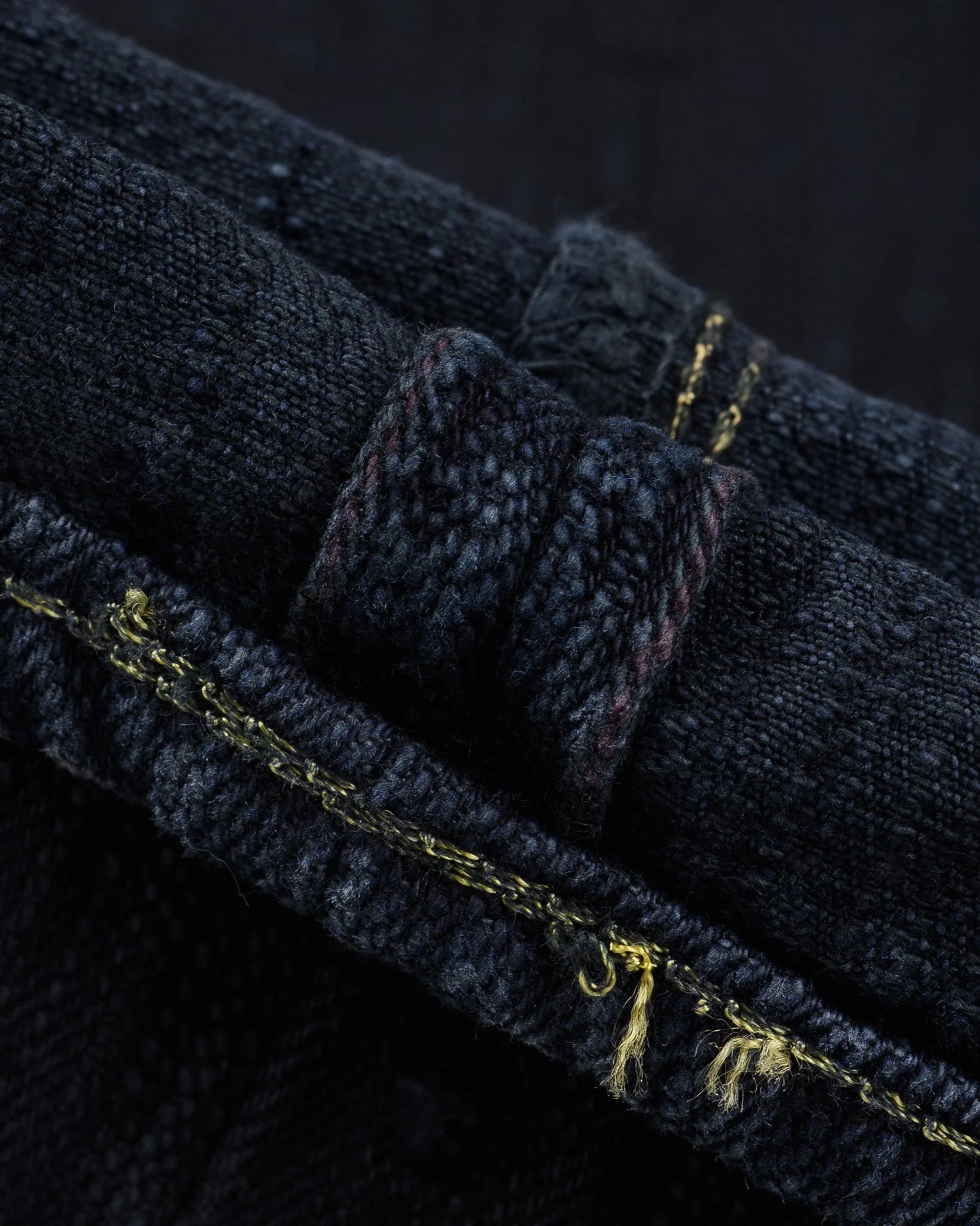 IH-666S-SLBod 16oz Slubby Selvedge Denim Slim Straight Cut Indigo Overdyed Black
