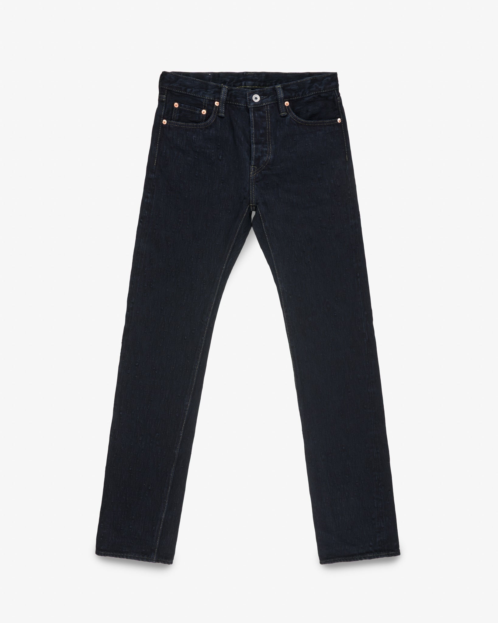 IH-666S-SLBod 16oz Slubby Selvedge Denim Slim Straight Cut Indigo Overdyed Black