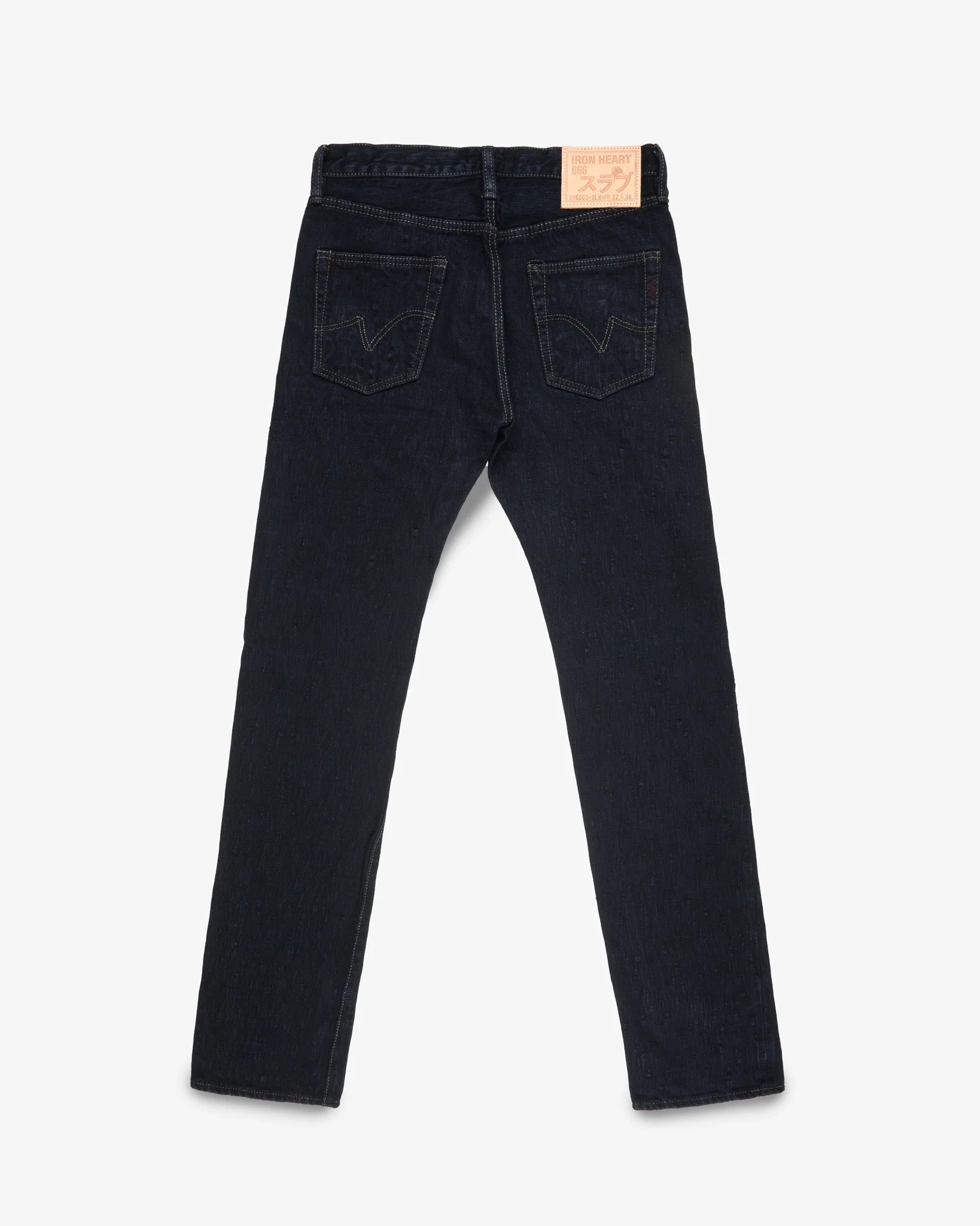 IH-666S-SLBod 16oz Slubby Selvedge Denim Slim Straight Cut Indigo Overdyed Black