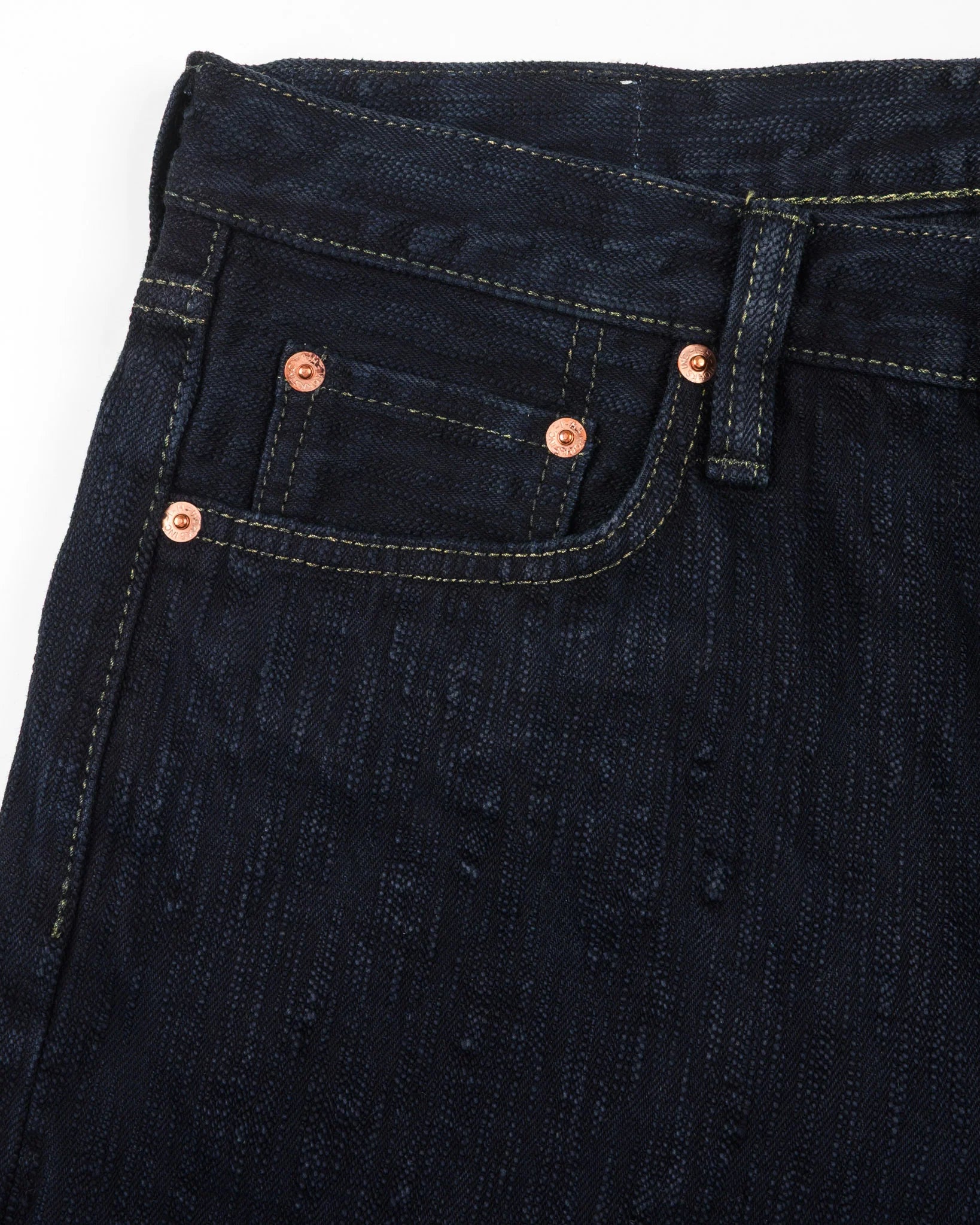 IH-666S-SLBod 16oz Slubby Selvedge Denim Slim Straight Cut Indigo Overdyed Black