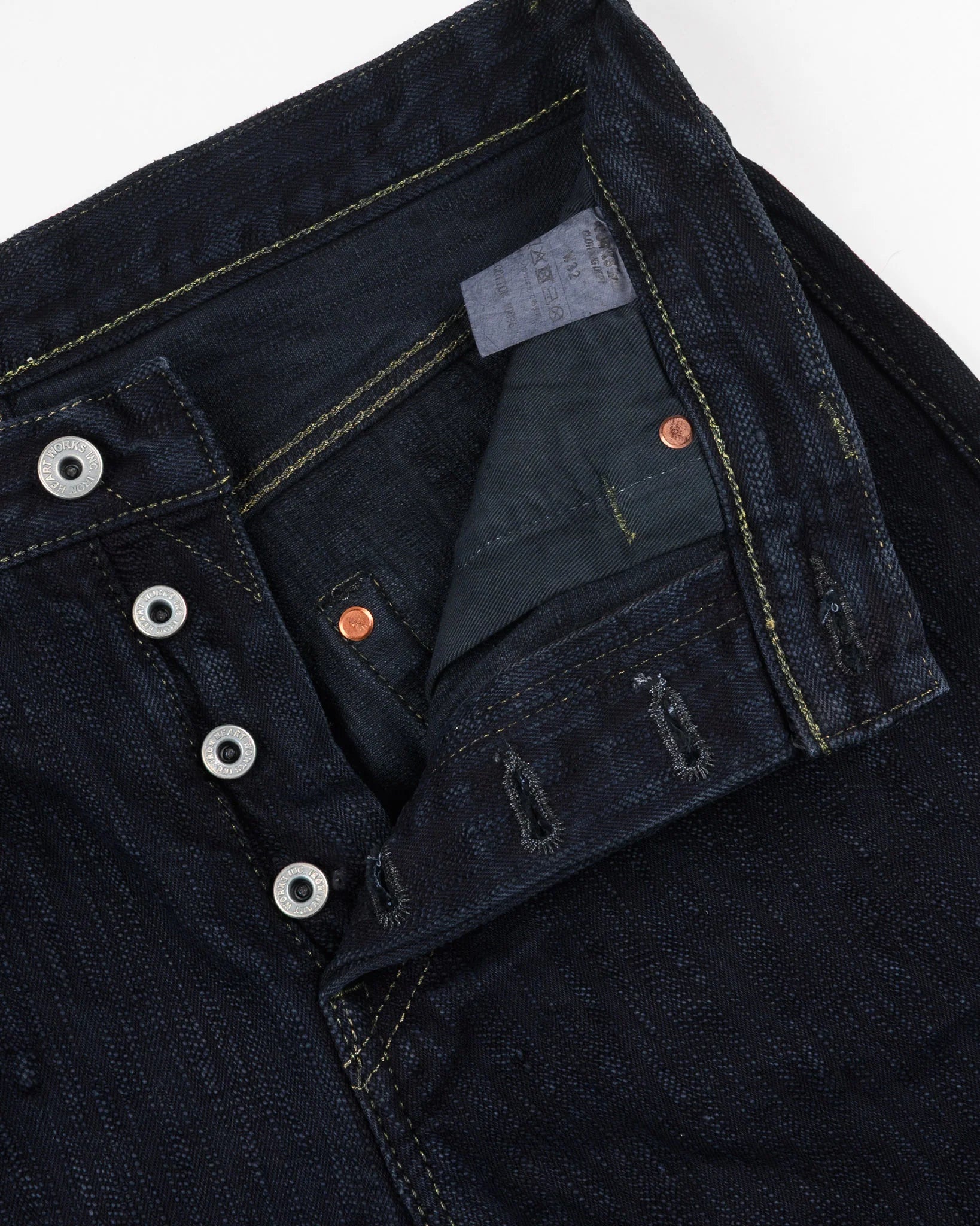IH-666S-SLBod 16oz Slubby Selvedge Denim Slim Straight Cut Indigo Overdyed Black