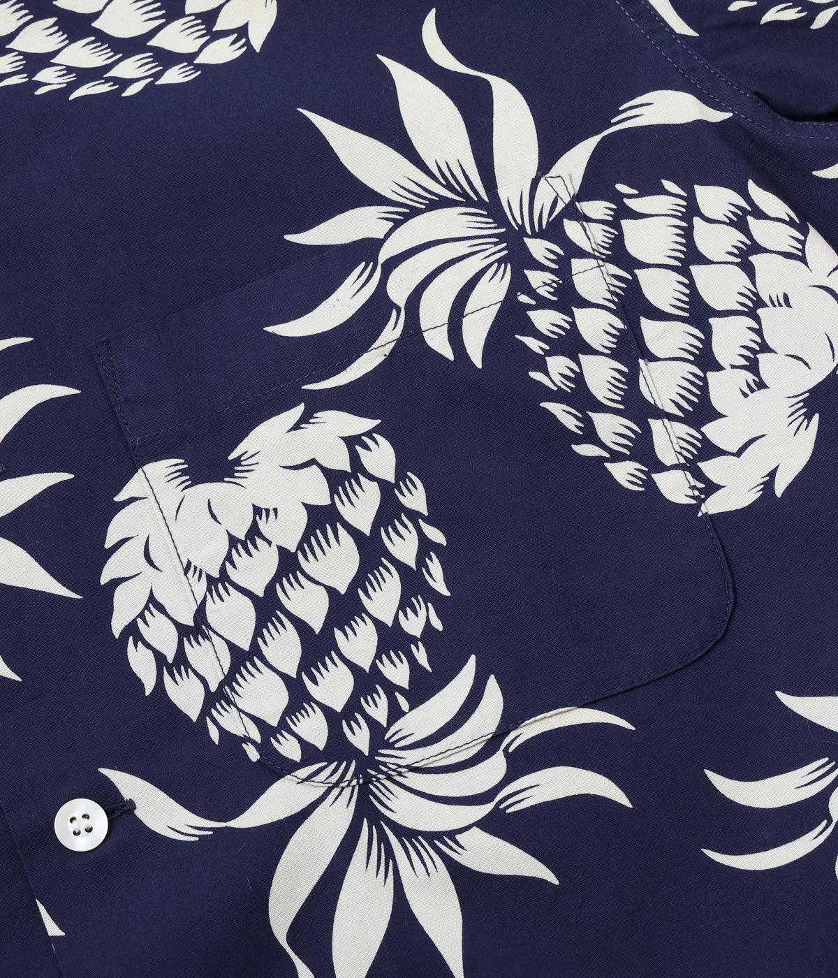 DK37811 Duke Kahanamoku Cotton Hawaiian  Shirt "Dukes Pineapple" Navy