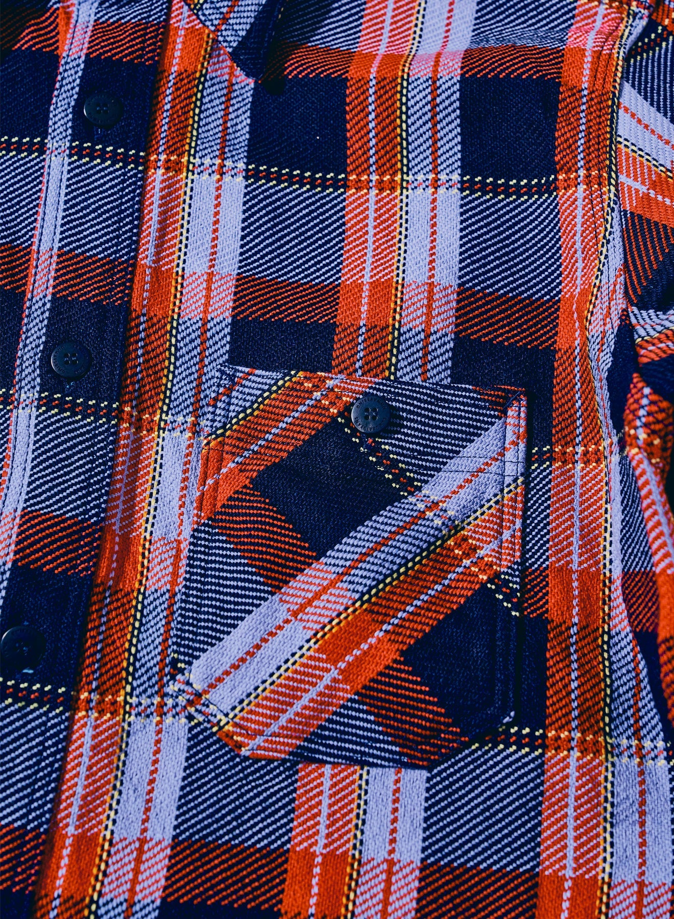 SIN25-01 Rope Dyed Indigo Flannel Shirt - Indigo/Purple