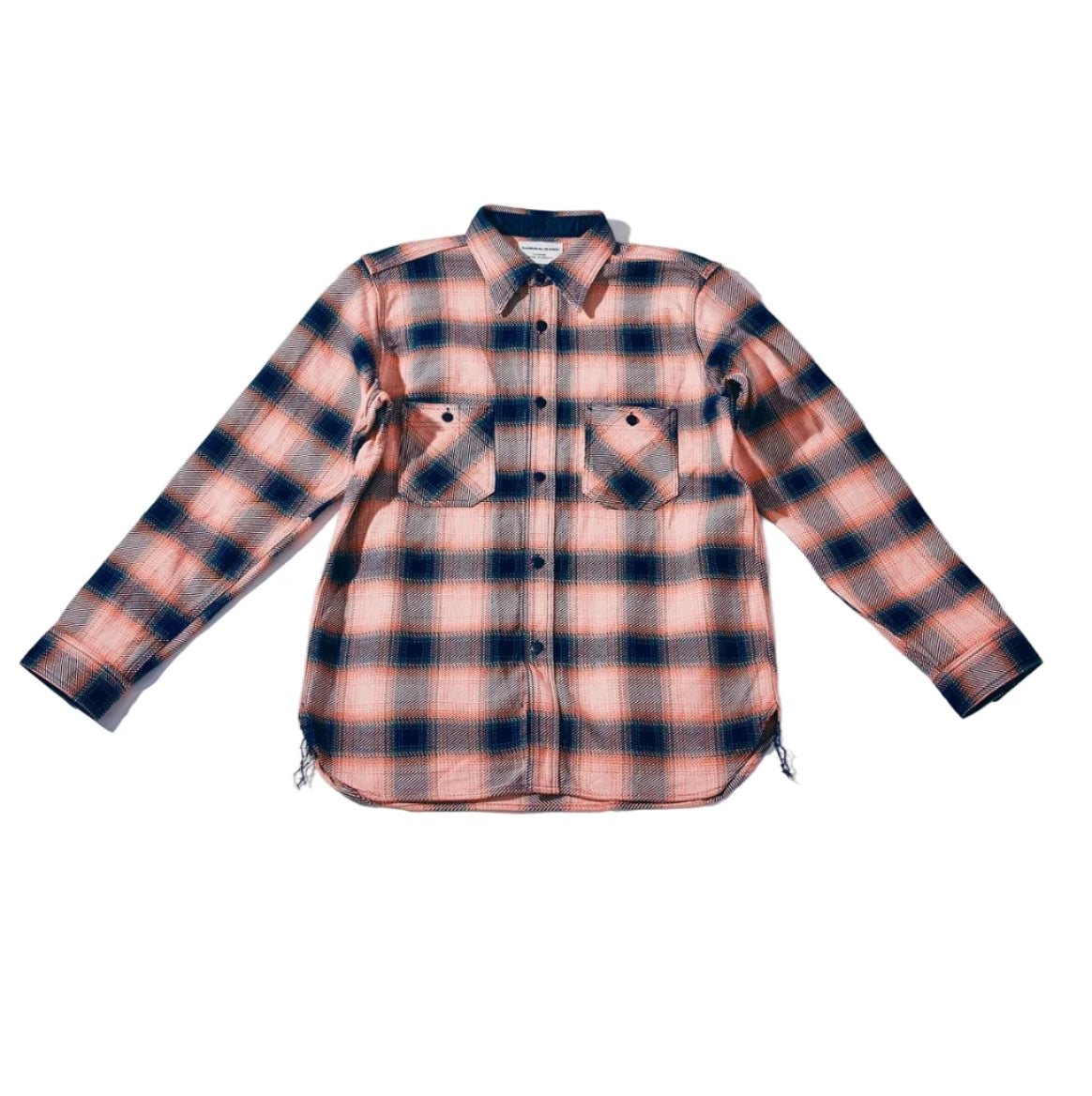 SIN25-01 Rope Dyed Indigo Flannel Shirt - Indigo /Pink
