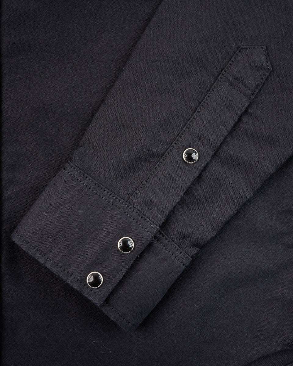 IHSH-426-BLK 12oz Military Moleskin Western Shirt - Black