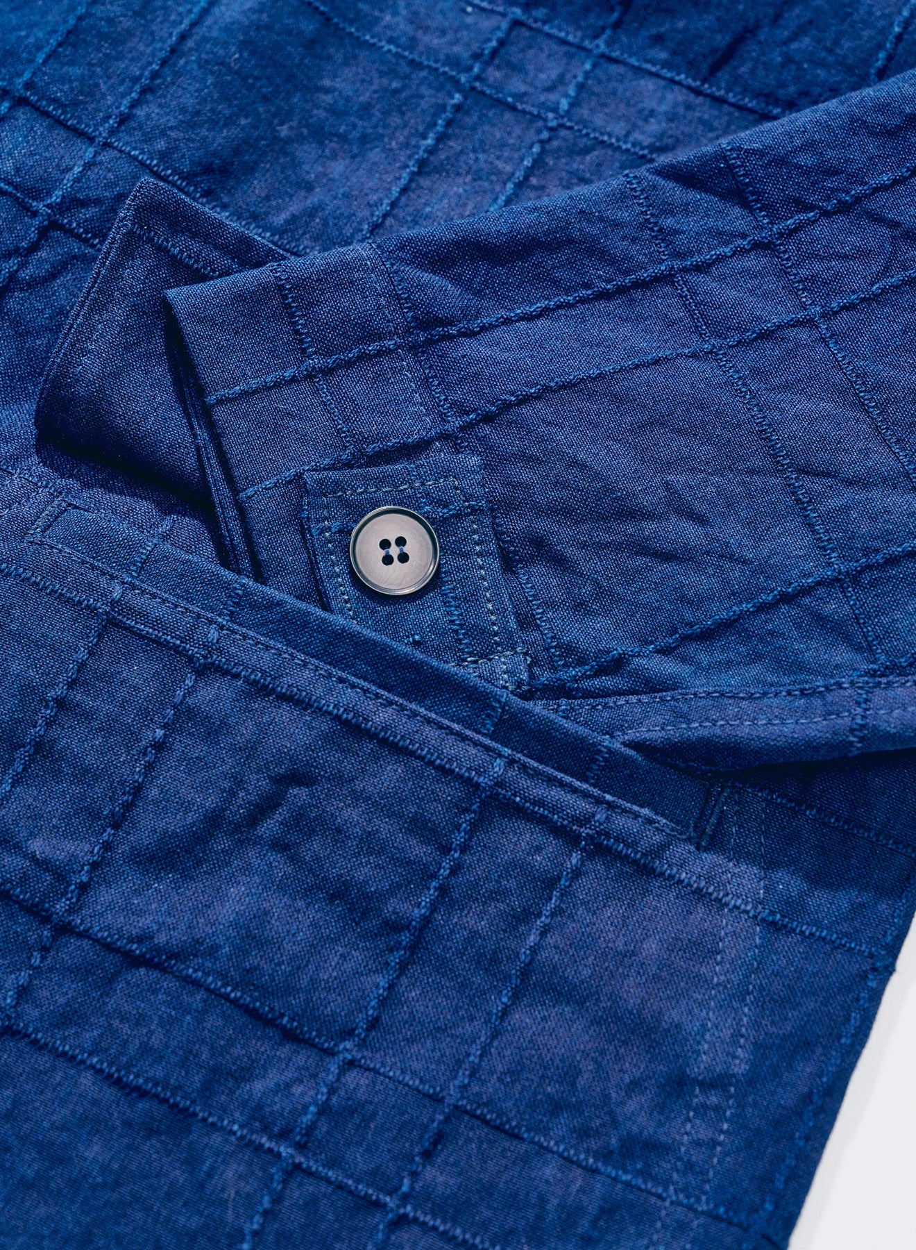 SJSJK26-ARS Indigo Sashiko Lattice Dobby Jacket Blue