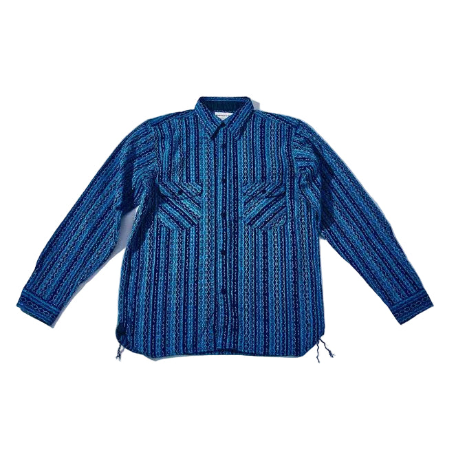 SSS25-SKSW Natural Indigo Sashiko Stripe Shirt
