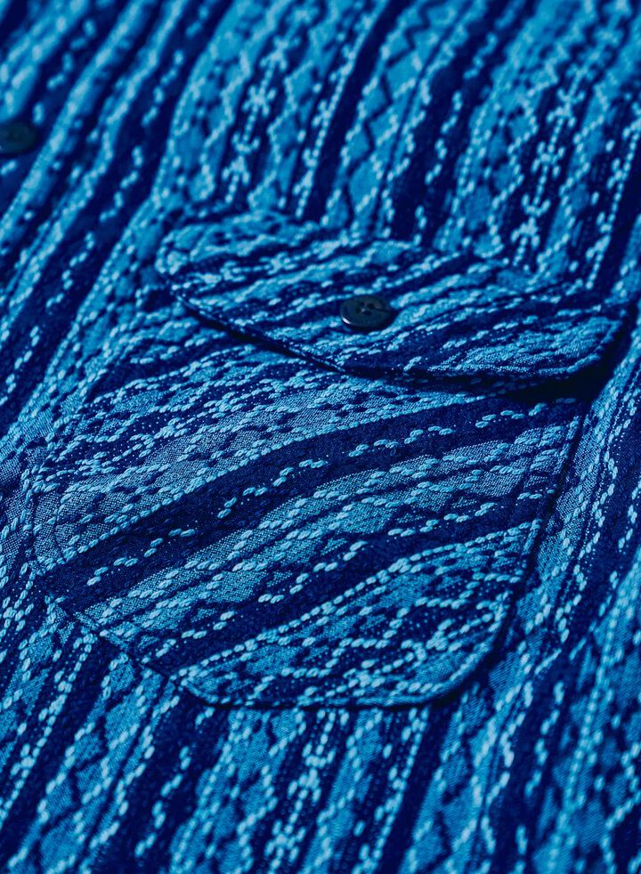 SSS25-SKSW Natural Indigo Sashiko Stripe Shirt