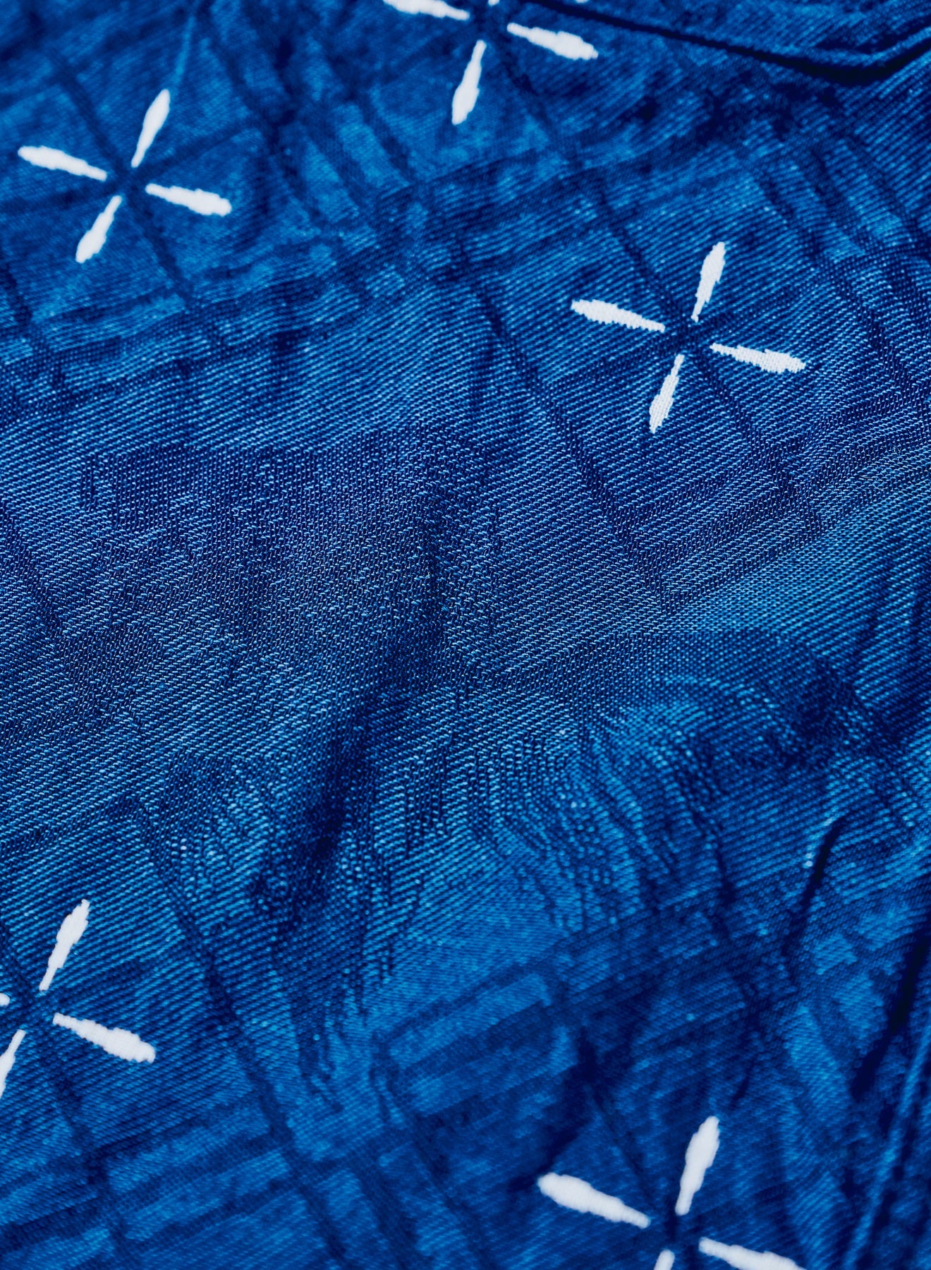 SSS25-02 Narihirabishi Goldfish Pattern Jacquard Work Shirt - Indigo