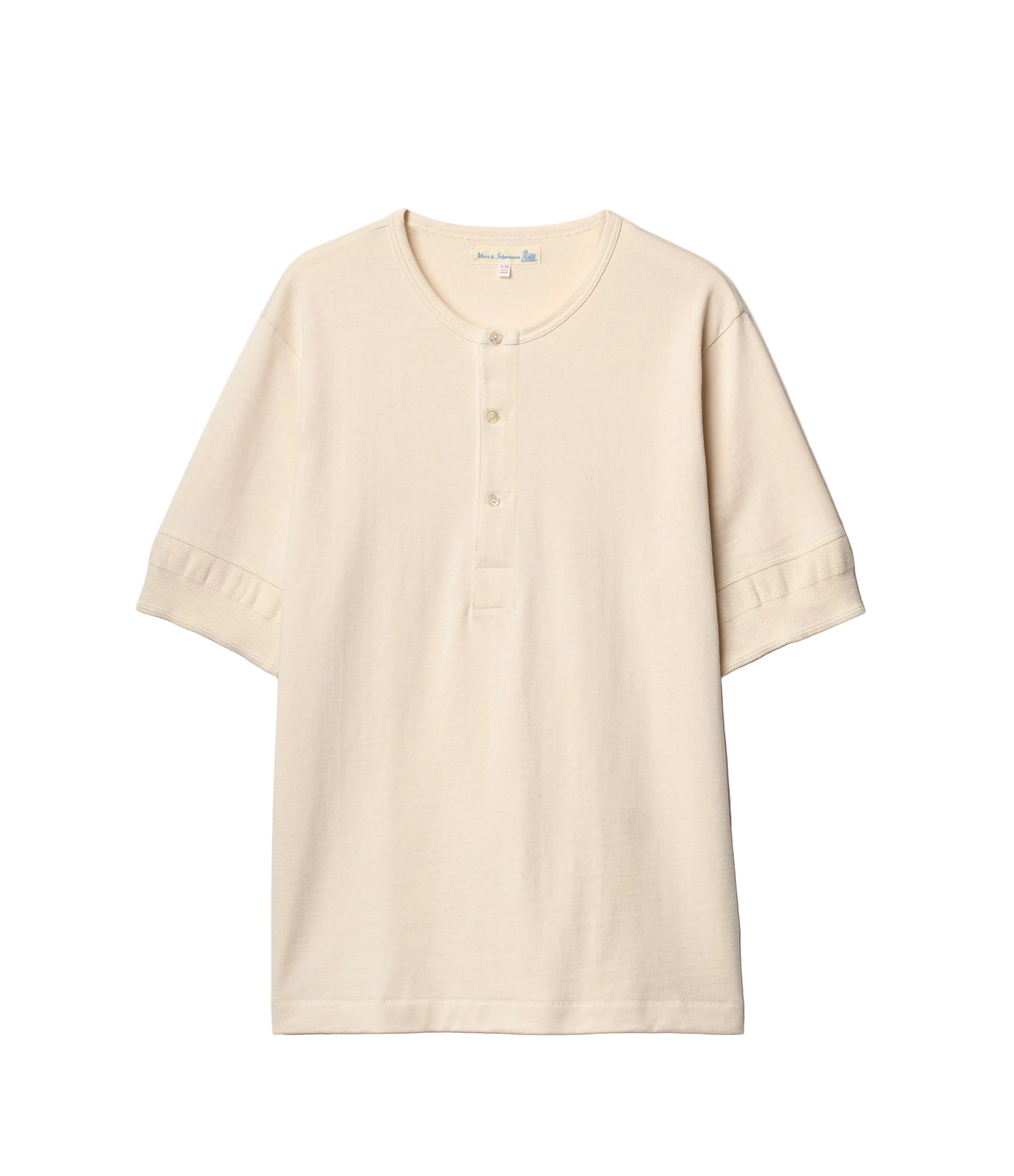 Beige short-sleeve shirt on a light gray background