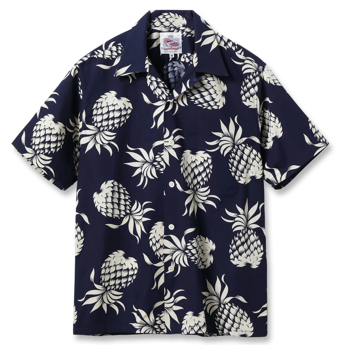 DK37811 Duke Kahanamoku Cotton Hawaiian  Shirt "Dukes Pineapple" Navy