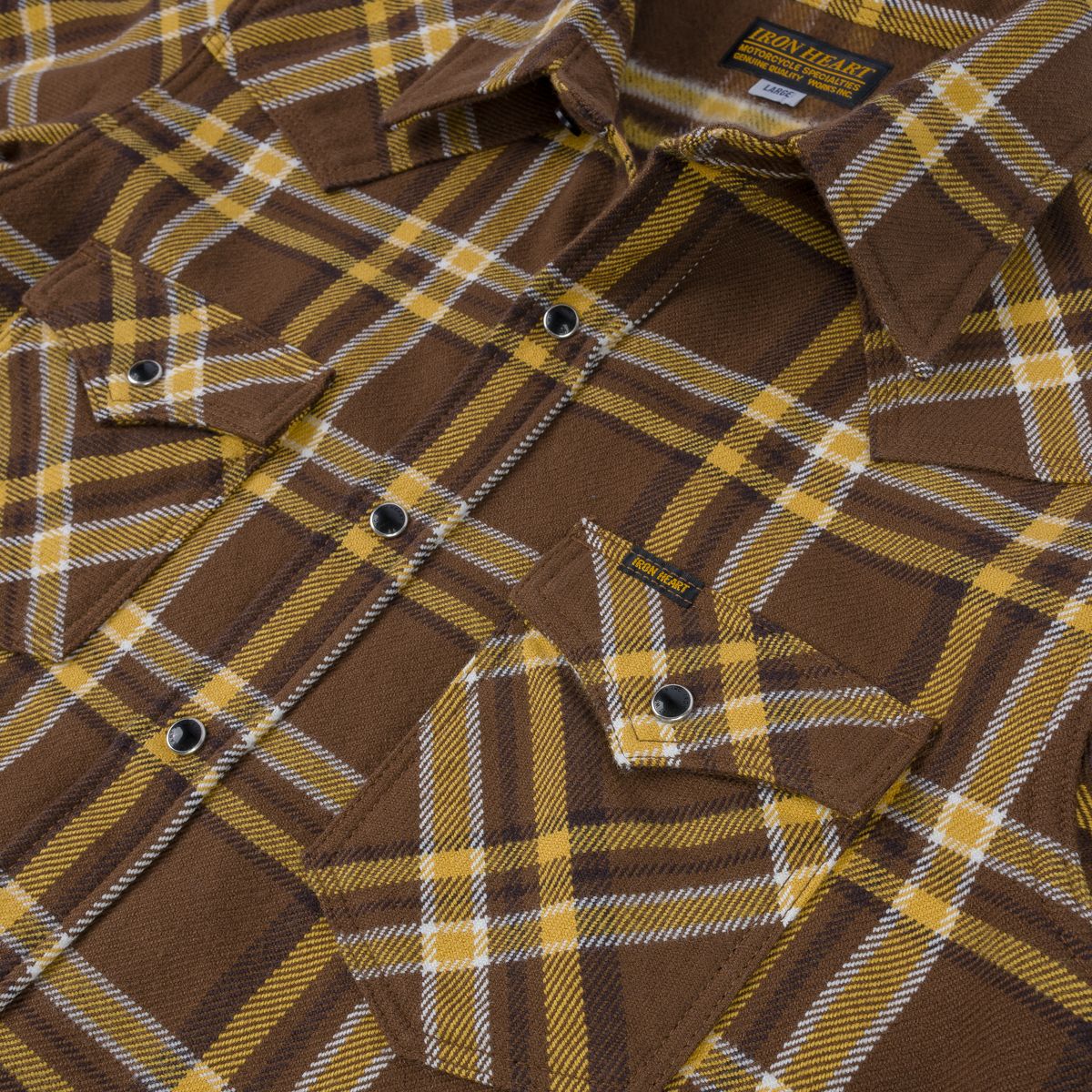 IHSH-372-BRN Ultra Heavy Flannel Brown Crazy Western Shirt