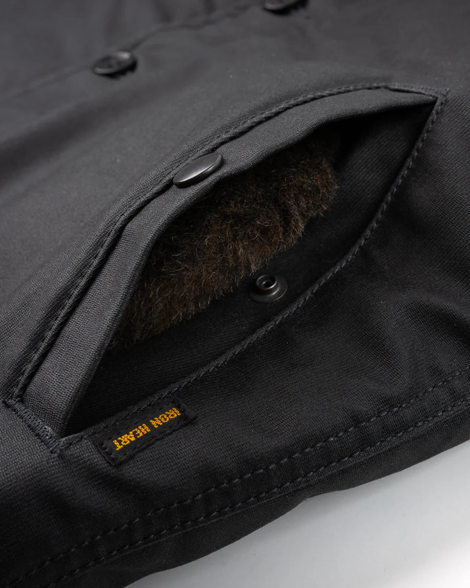 IHM-37-BLK Oiled Whipcord N1 Deck Jacket Black