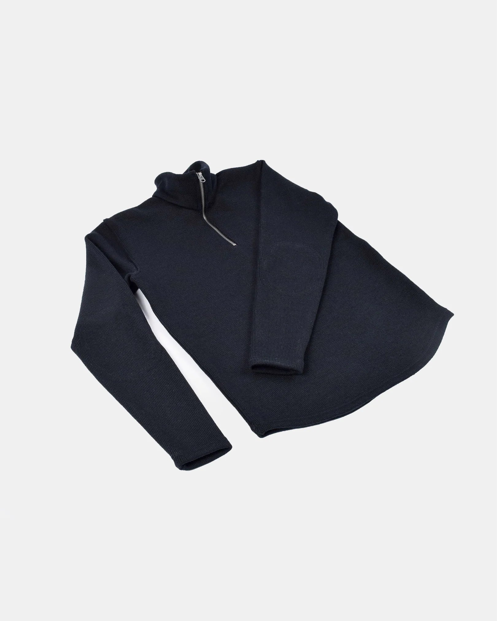 Dehen 1/4 Zip Moto Sweater - Black