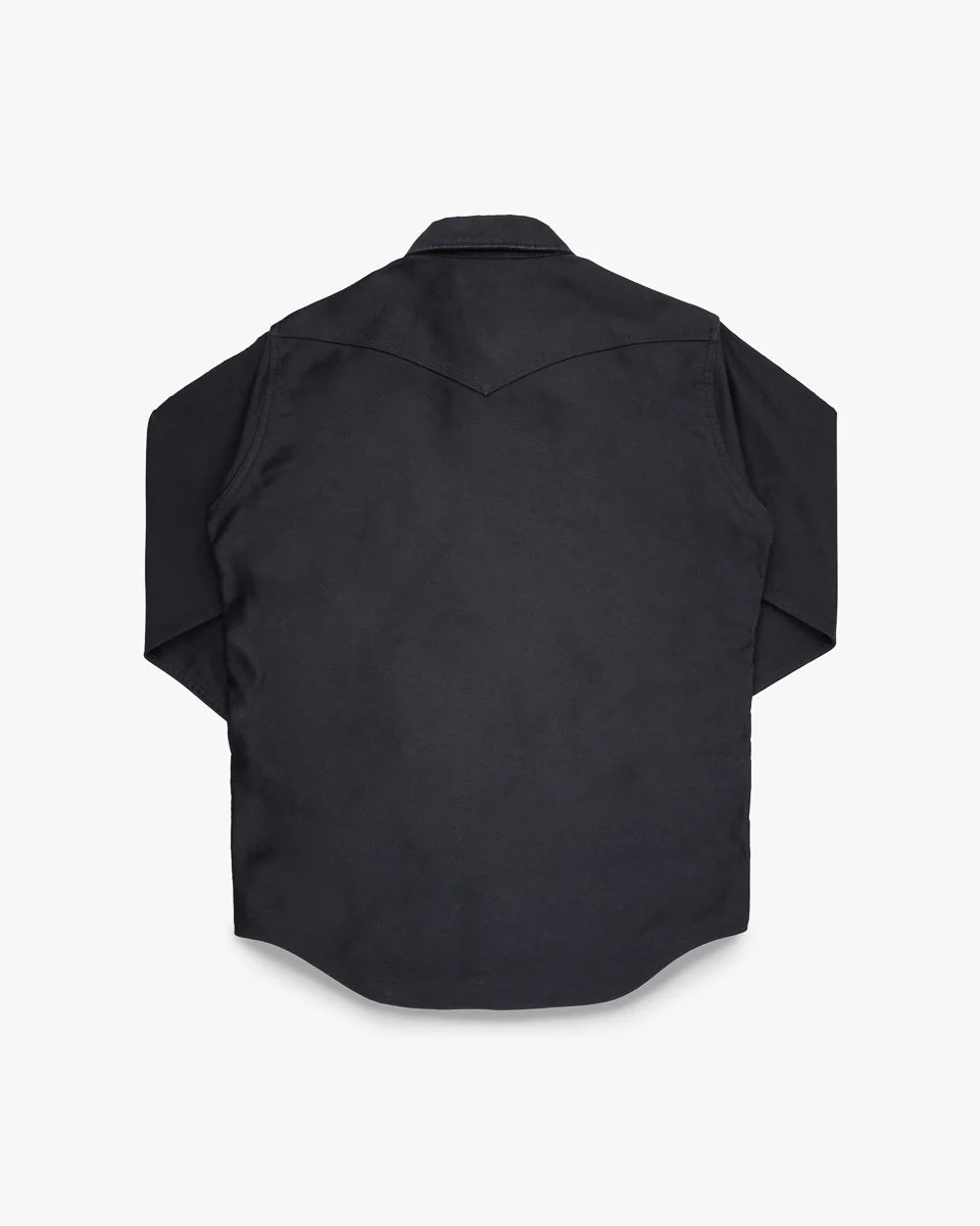 IHSH-426-BLK 12oz Military Moleskin Western Shirt - Black