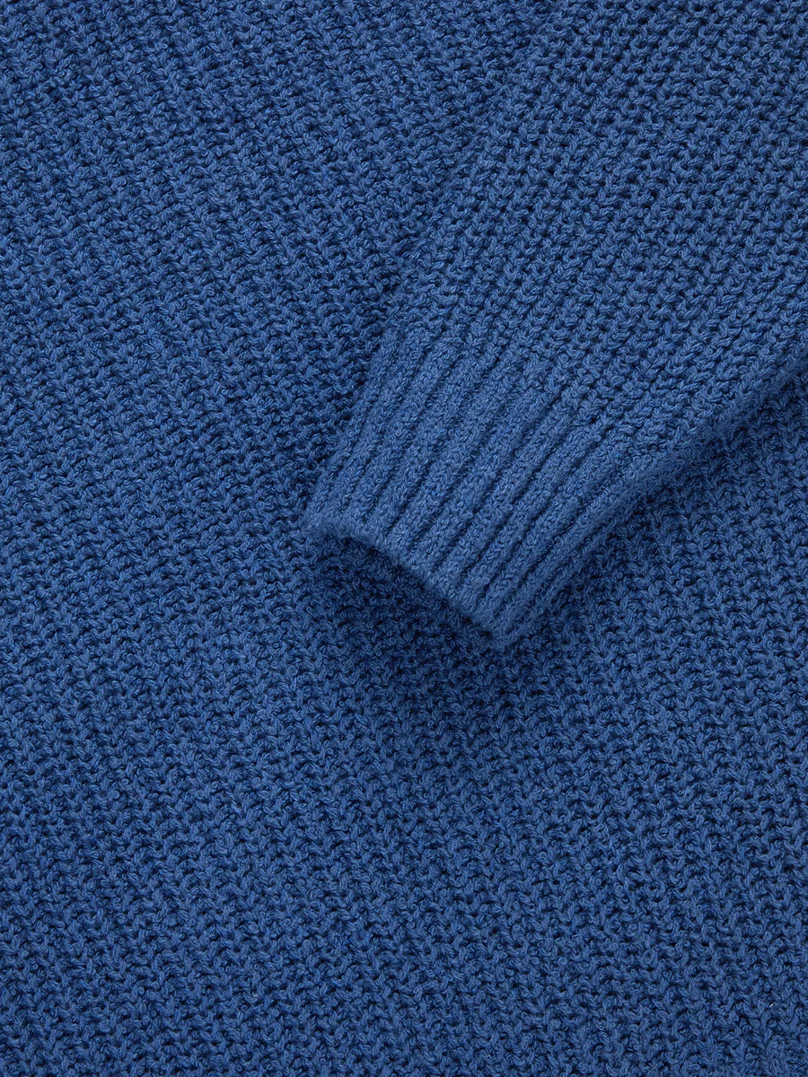 Cotton Crewneck Sweater Lapis Boucle