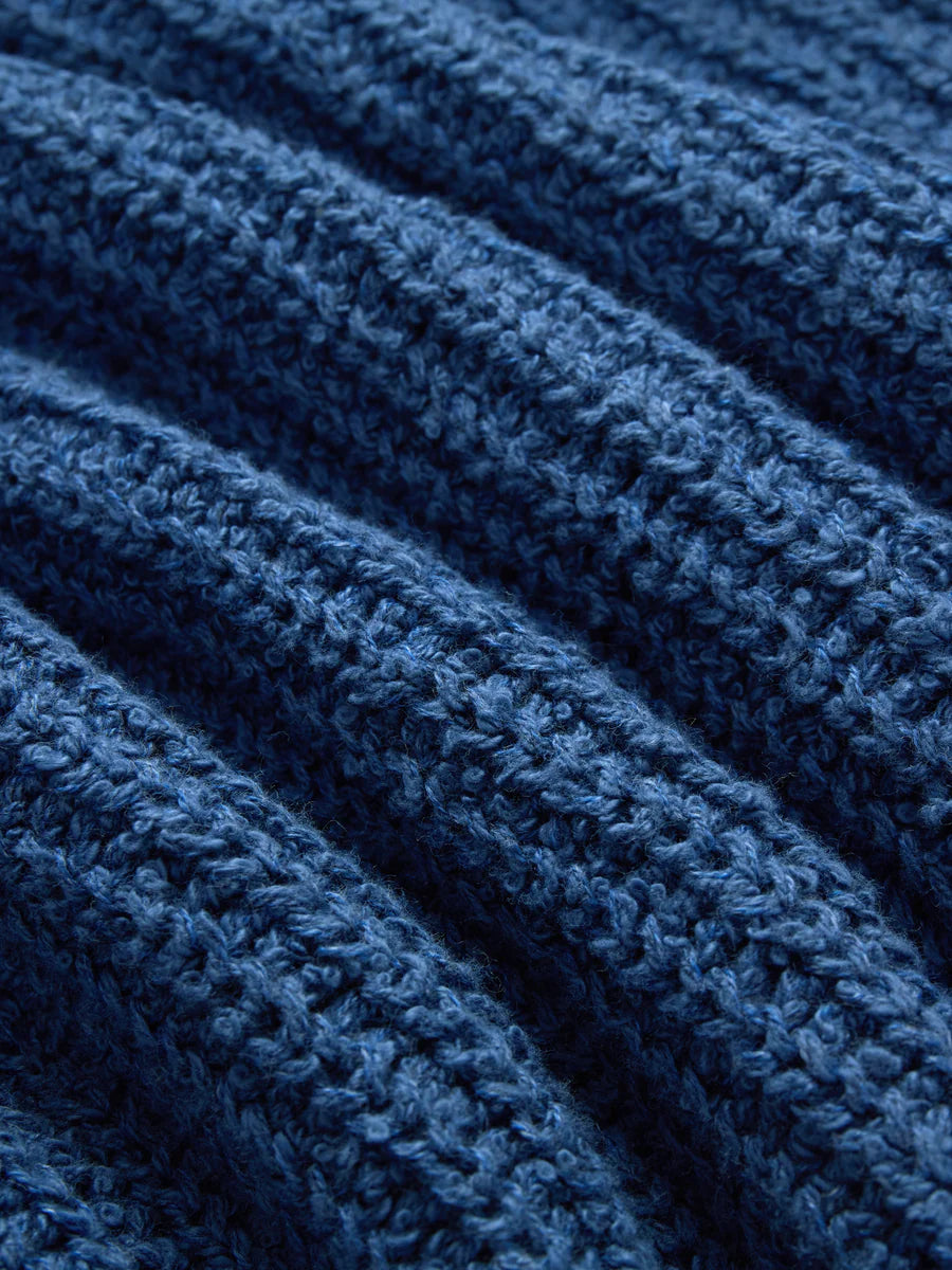 Cotton Crewneck Sweater Lapis Boucle