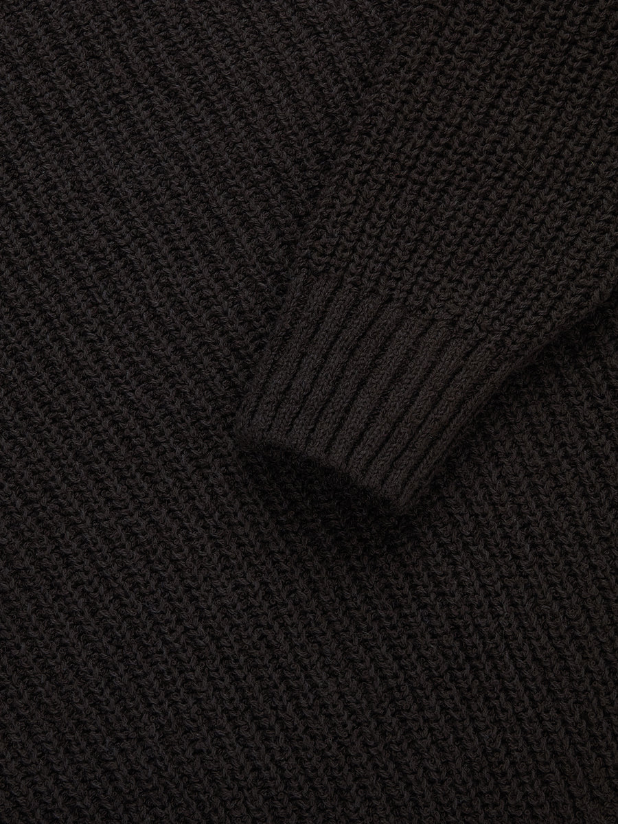 Cotton Crewneck Sweater Bark Boucle