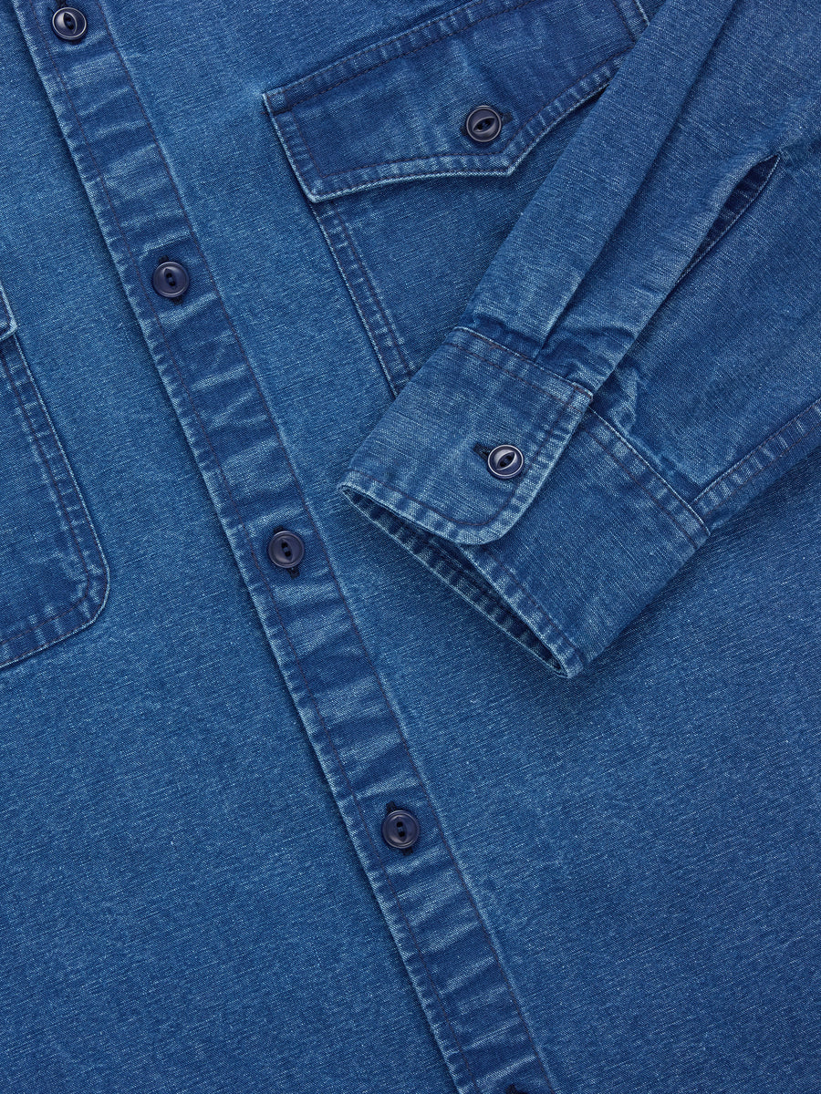 USN Overshirt Stonewashed Indigo Canvas