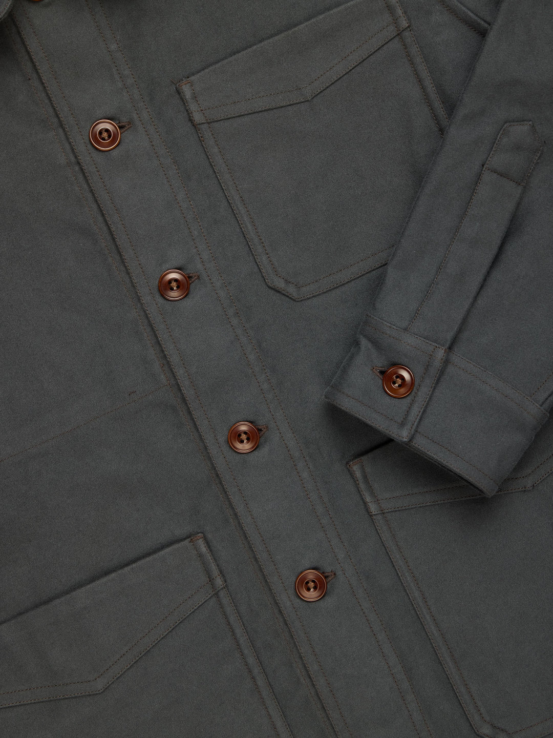 French Work Jacket Grey Moleskin