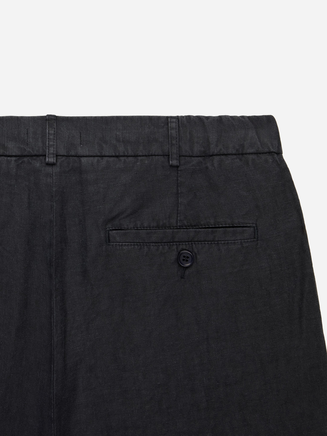 Pleated Trouser - Black Linen