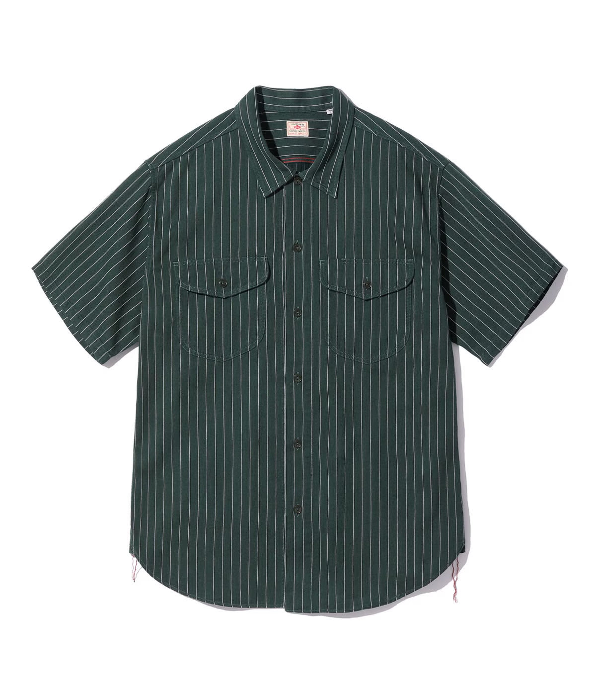 SC38699 Coke Stripe S/S Work Shirt Green